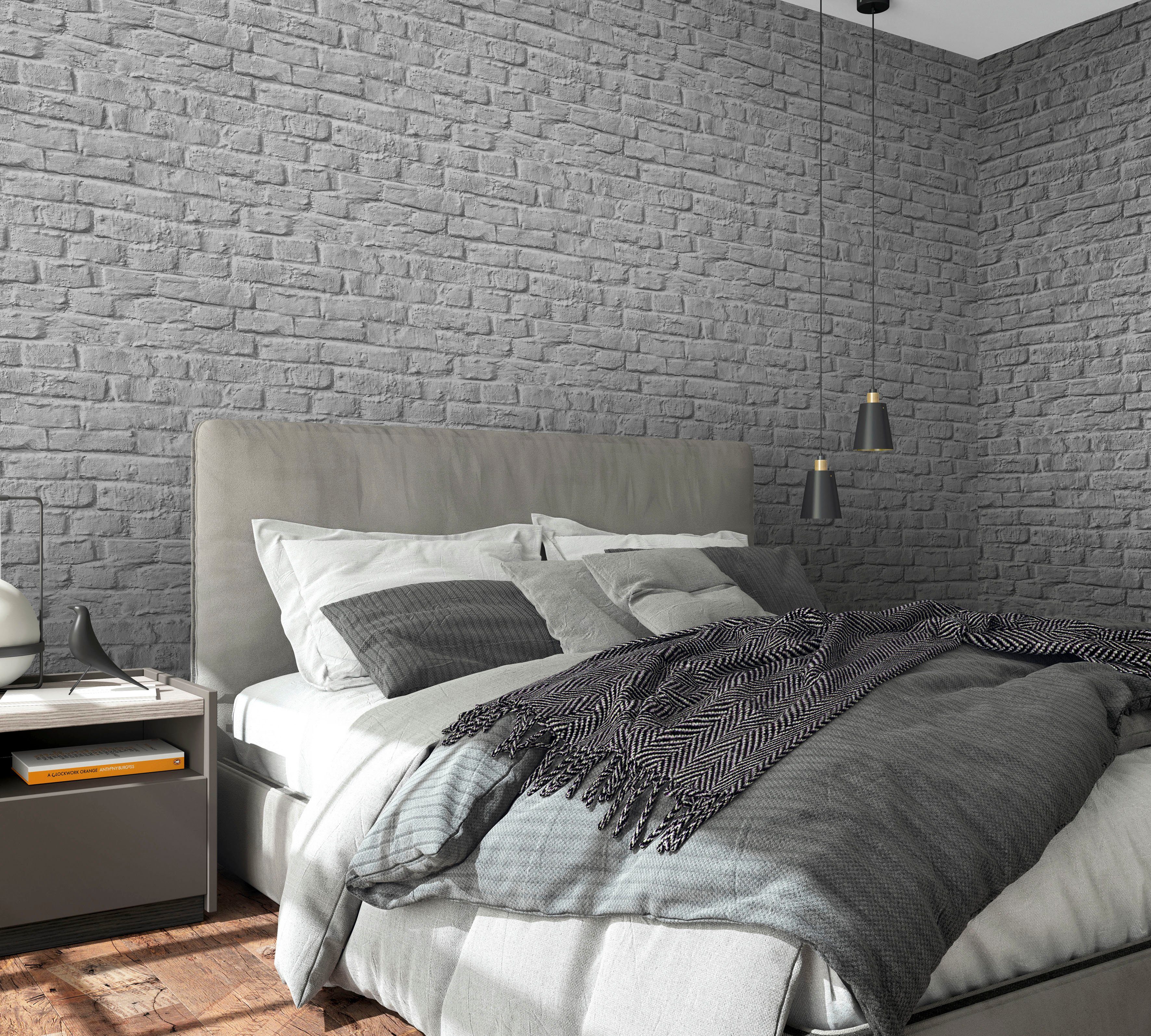 Marburg Vliestapete Brick, strukturiert, 3D-Optik, moderne Tapete für Wohnzimmer Schlafzimmer Küche
