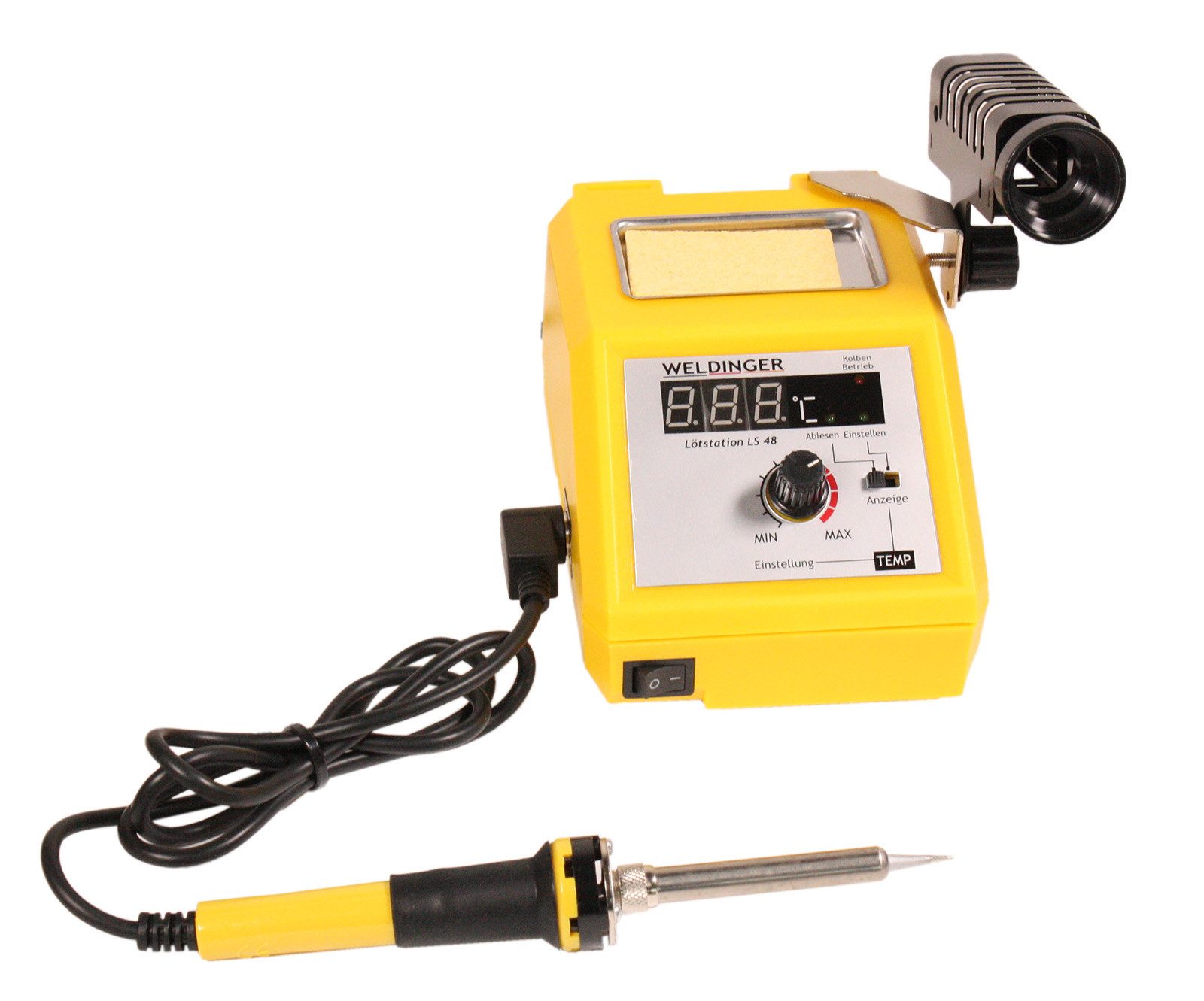 WELDINGER Lötkolben Elektronische Lötstation LS 48, 48 Watt,150°-420° C stufenlos regelbar, max. 420 °C, elektrisch, 3-tlg., Sicherheitslötkolben mit gummiertem Griff