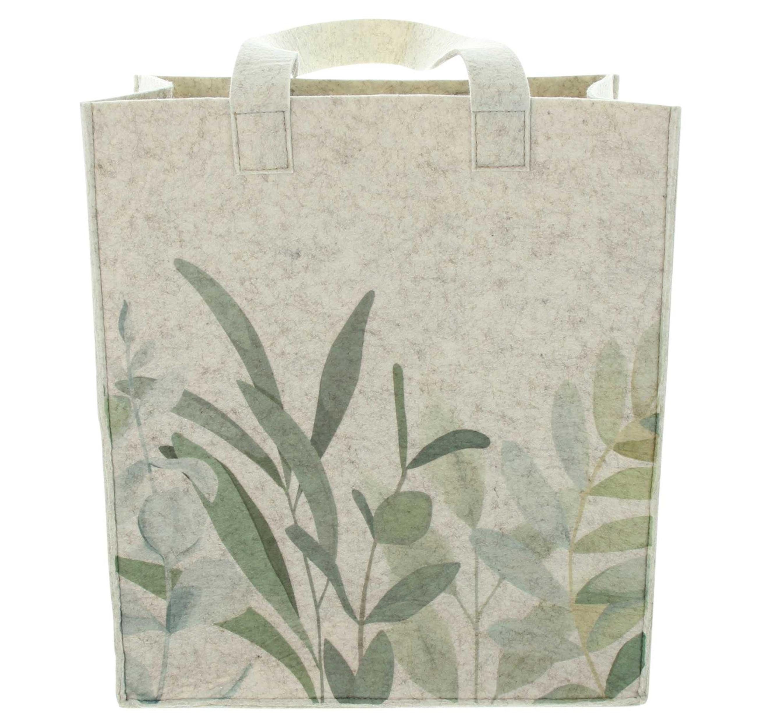 Frank Flechtwaren Tragetasche Filztasche Blätter recycelter Filz beige – Einkaufstasche