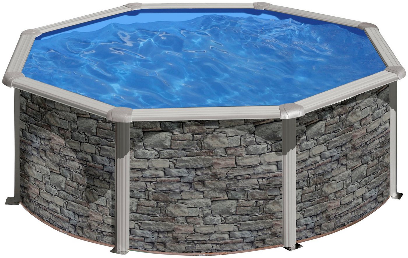 Thumbnail - my POOL BWT Rundpool (Set, 10-tlg), in moderner Steinoptik, Höhe 132 cm, verschiedene Größen