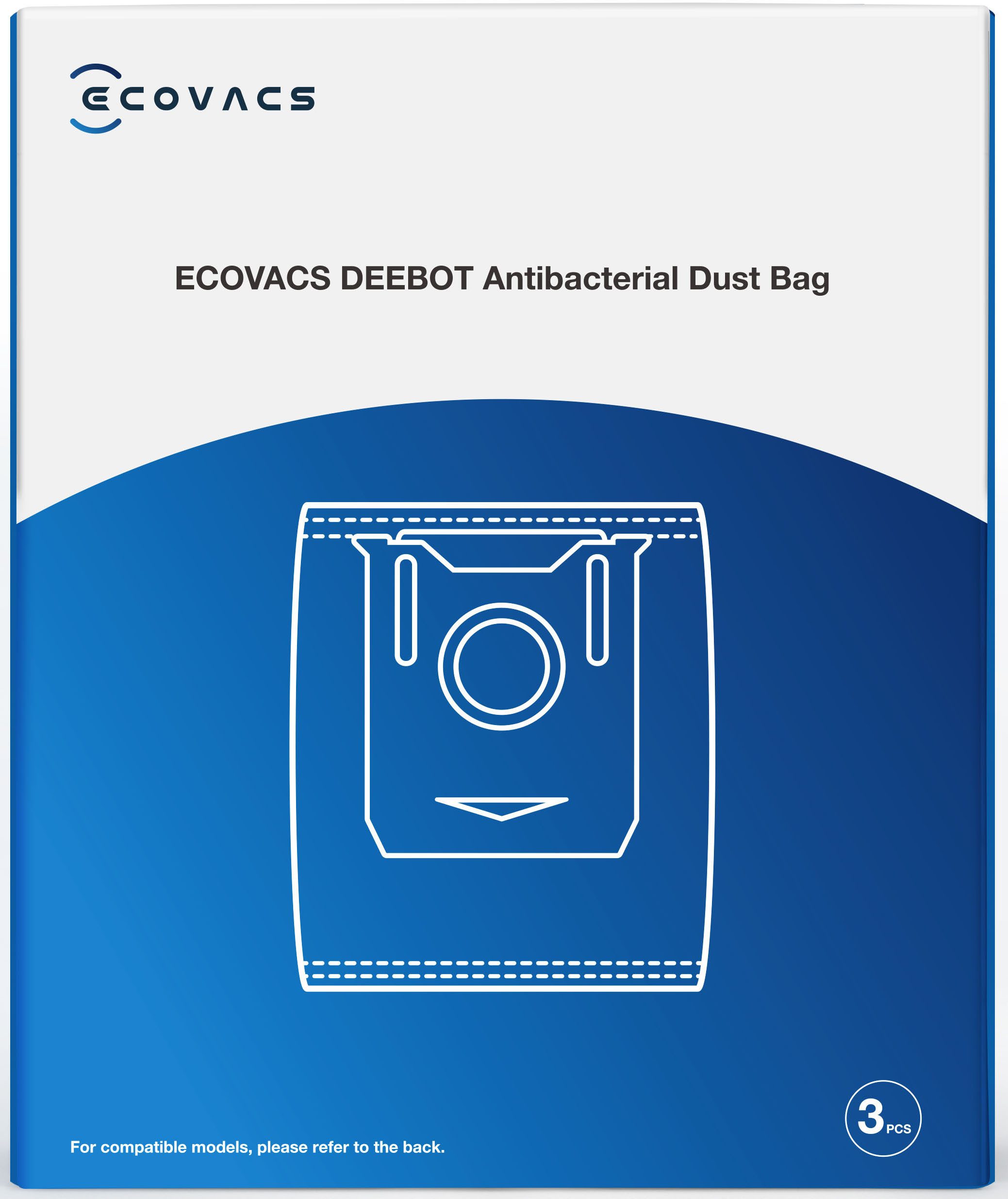 ECOVACS Staubsaugerbeutel DDB030025, passend für ECOVACS, 3 St., antibakteriell