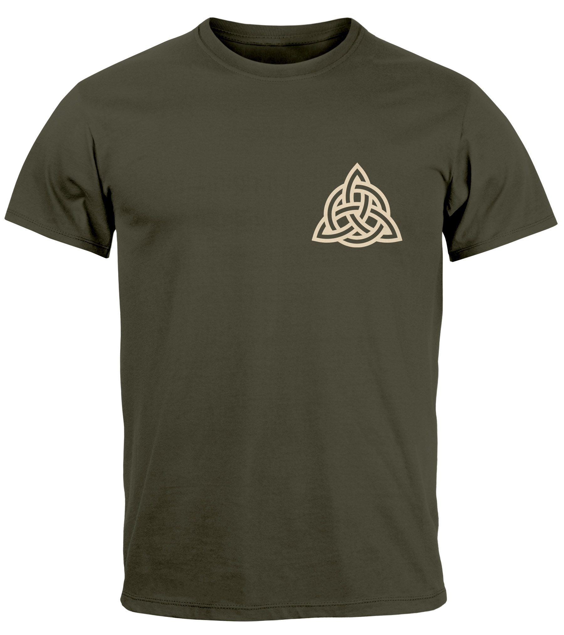 Neverless Print-Shirt Herren T-Shirt Aufdruck Logo Wikinger nordische Mythologie mit Print