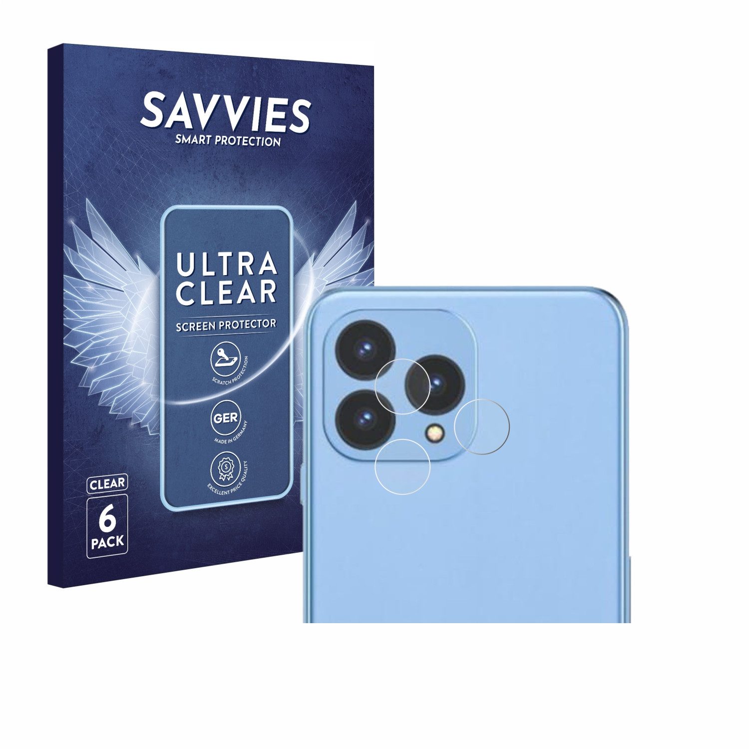 Savvies Displayschutzfolie Schutzfolie für Cubot P80 (NUR Kamera), 6 Stück, Displayschutz Schutz Folie Klar Transparent