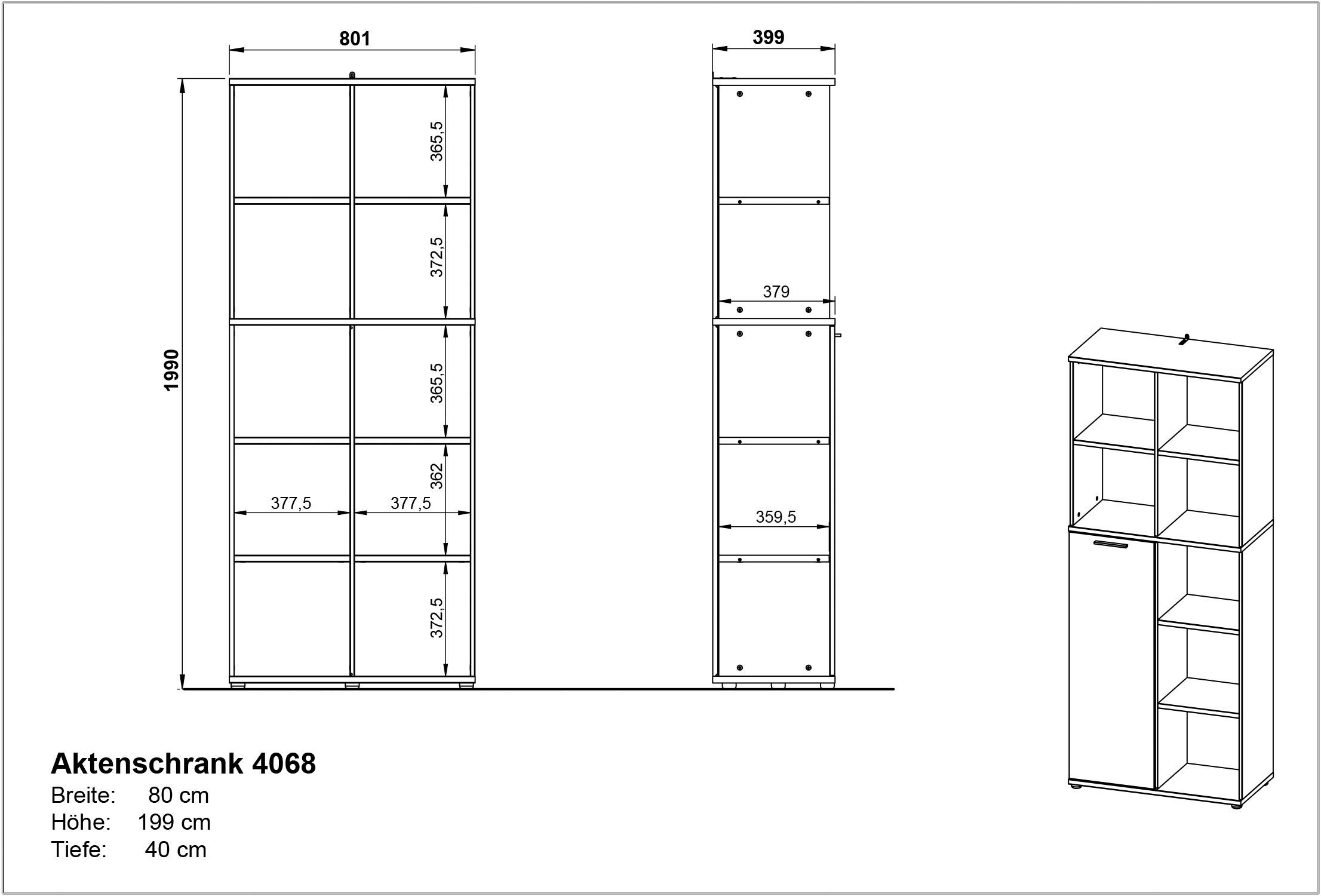 (3-St), Aktenschränken und Büro-Set Schreibtisch integriertem inkl. mit Fenton, GERMANIA Sideboard zwei