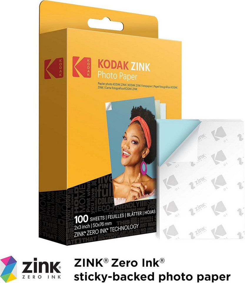 Thumbnail - Kodak Fotopapier 2"x3" Premium Zink Fotopapier (100 Blatt), Kompatibel Mit PRINTOMATIC-, Smile- Und Step-Kameras Und -Dr...