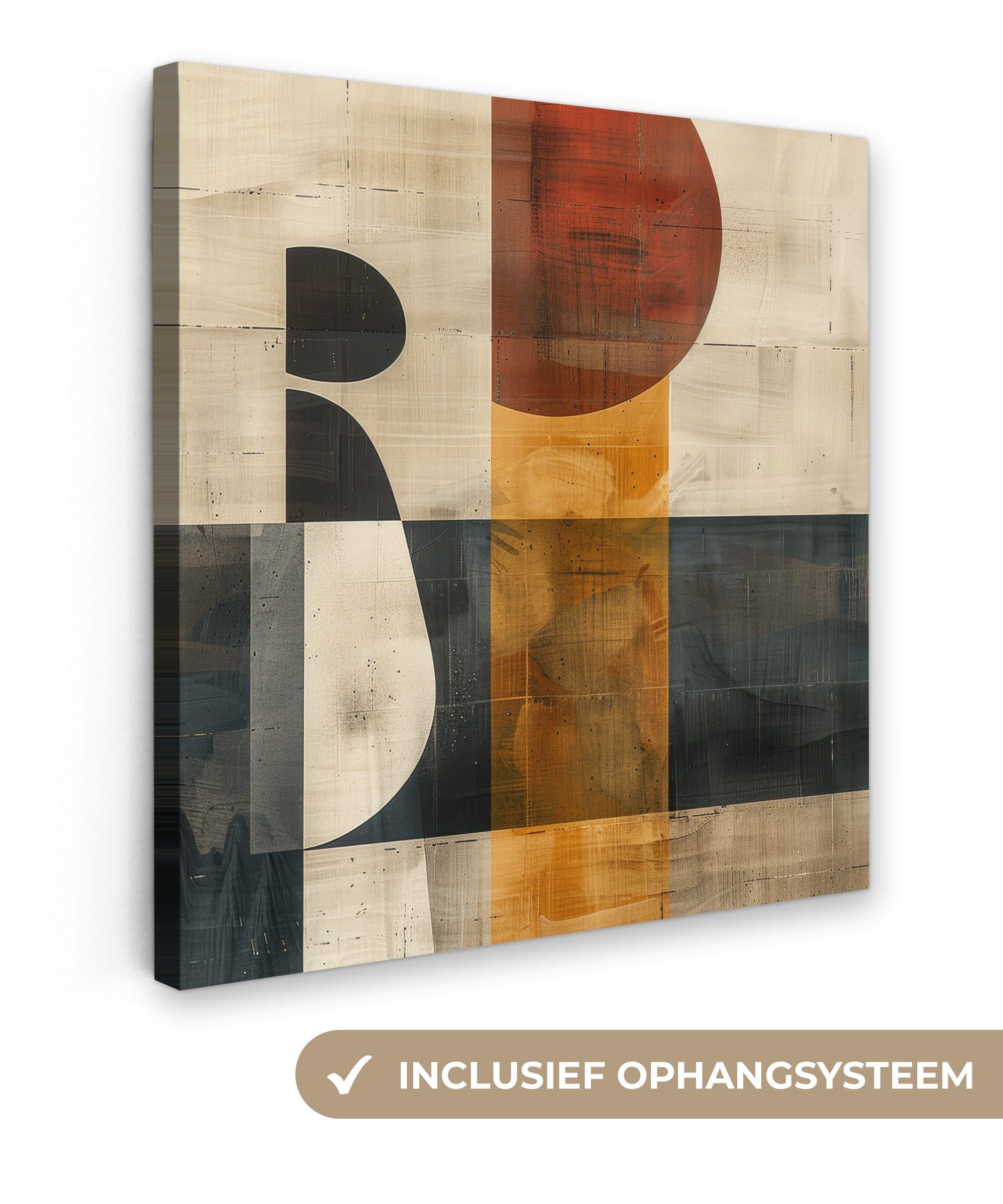 OneMillionCanvasses® Leinwandbild Abstrakt - Kunst - Formen - Modern, Fotodruck (1 St), Wandbild, Deko Schlafzimmer Wohnzimmer Flur 20x20 cm