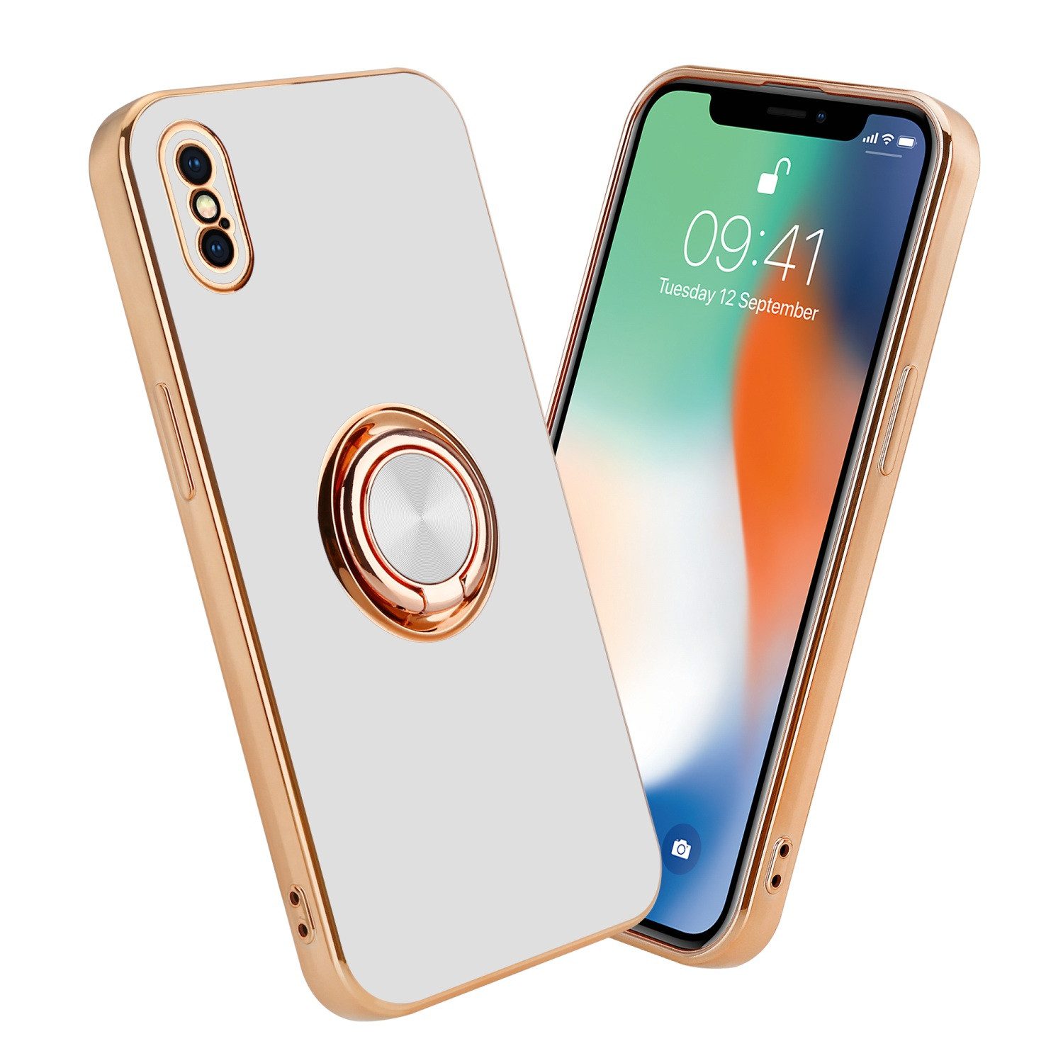 Cadorabo Handyhülle für iPhone XS MAX Hülle Apple iPhone XS MAX, Schutzhülle - TPU Silikon Hülle - mit Kameraschutz und Ring