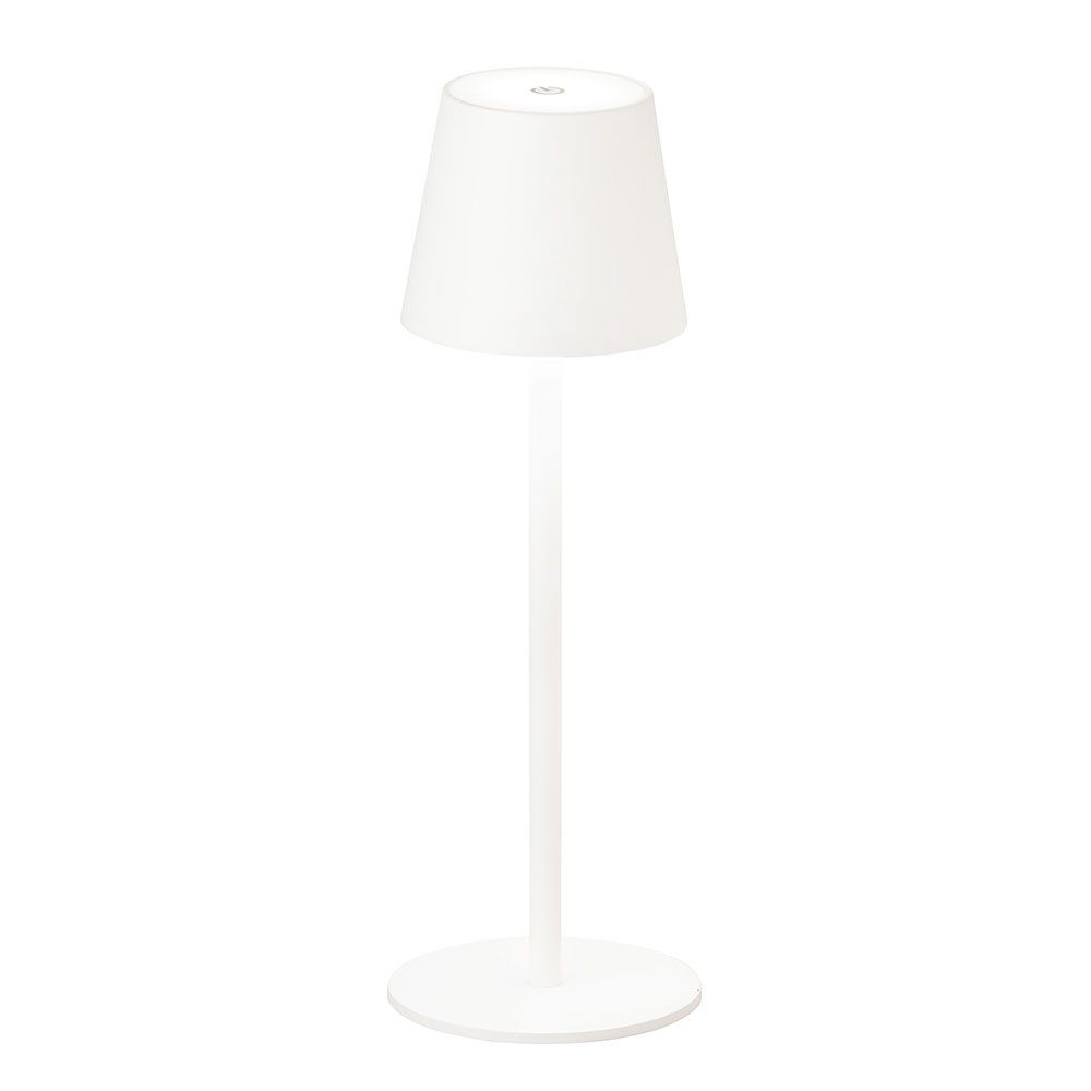 FISCHER & HONSEL Schreibtischlampe, LED-Leuchtmittel fest verbaut, Warmweiß, Tischleuchte Schreibtischlampe Beistelllampe LED Touchdimmer Akku weiß
