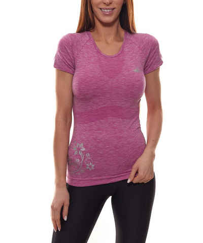 RAIDLIGHT Funktionsshirt »RAIDLIGHT Yoga Atletic Funktions T-Shirt enganliegendes Shirt für Damen mit Rundhals Sport-Shirt Pink«