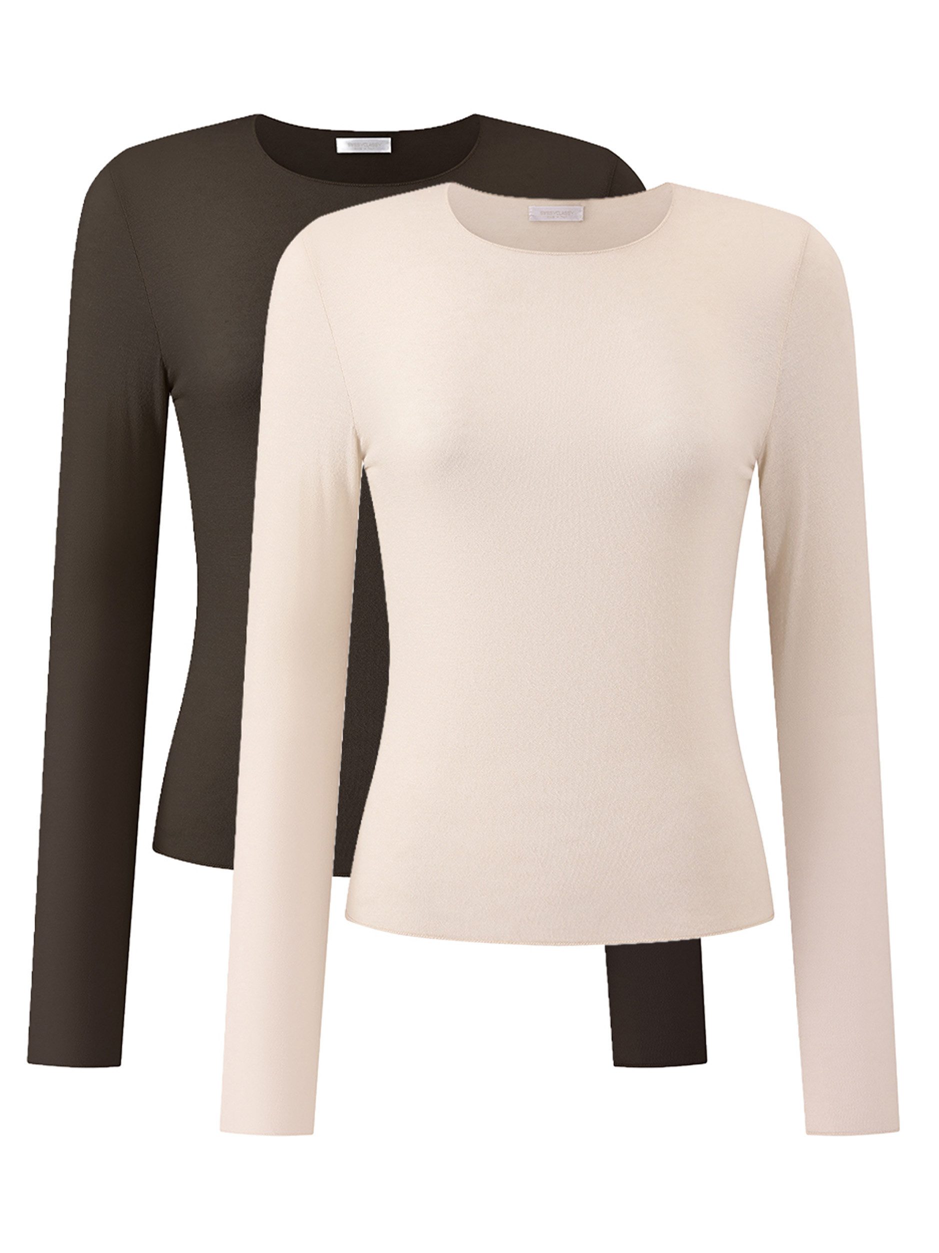 Langarmshirt Langarmshirt mit Kasmiranteil Set für Damen