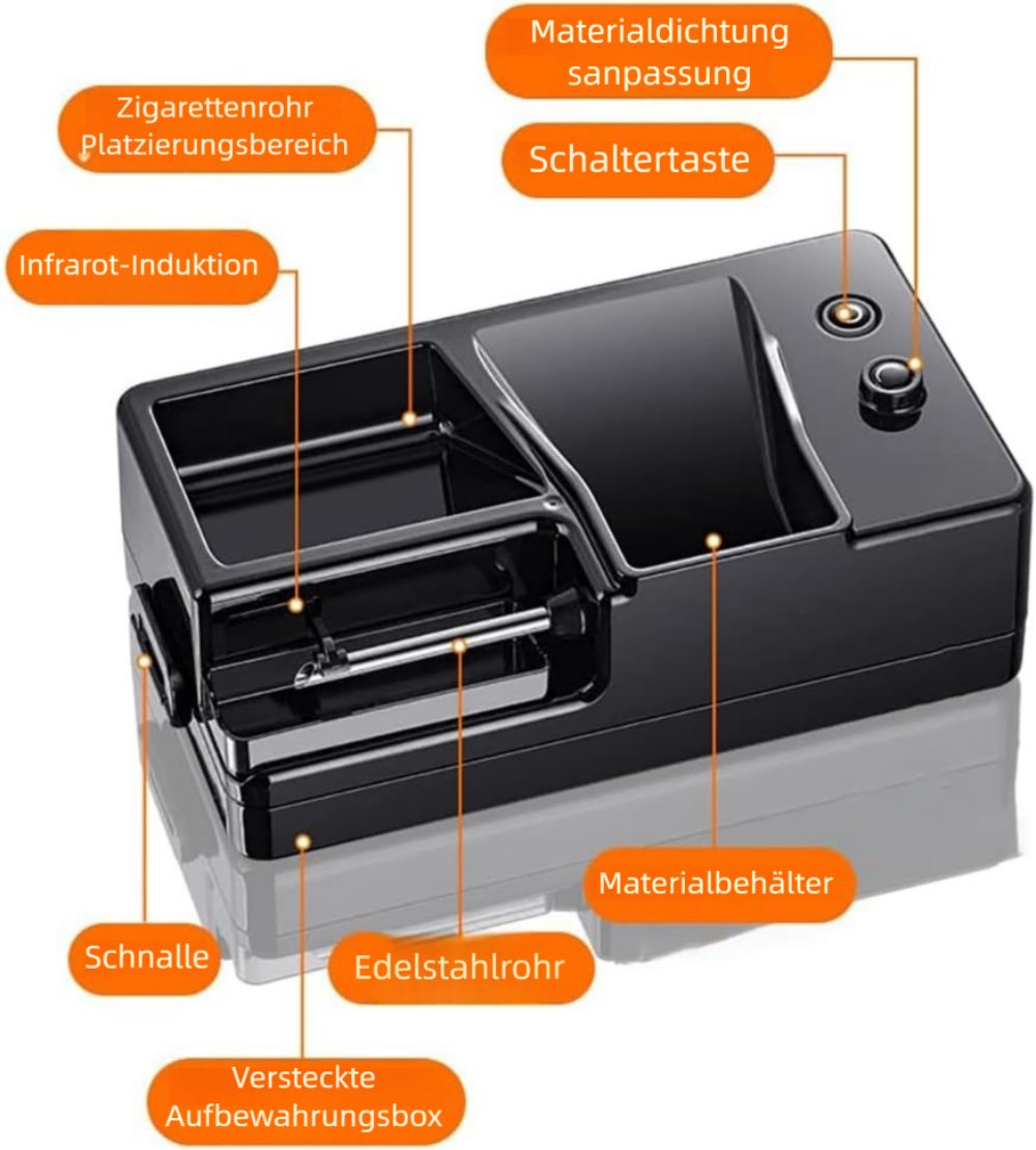 VEKROBOT Drehmaschine Elektrische Füllmaschine mit Sensor tragbar 8,0/6,5 mm Aufbewahrung, (1-tlg), Intelligente Sensor Abschaltung Walzen Rollensystem