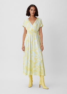 Comma Maxikleid Satinkleid mit Raffung Raffung, Schleife, angedeuteter Tunnelzug