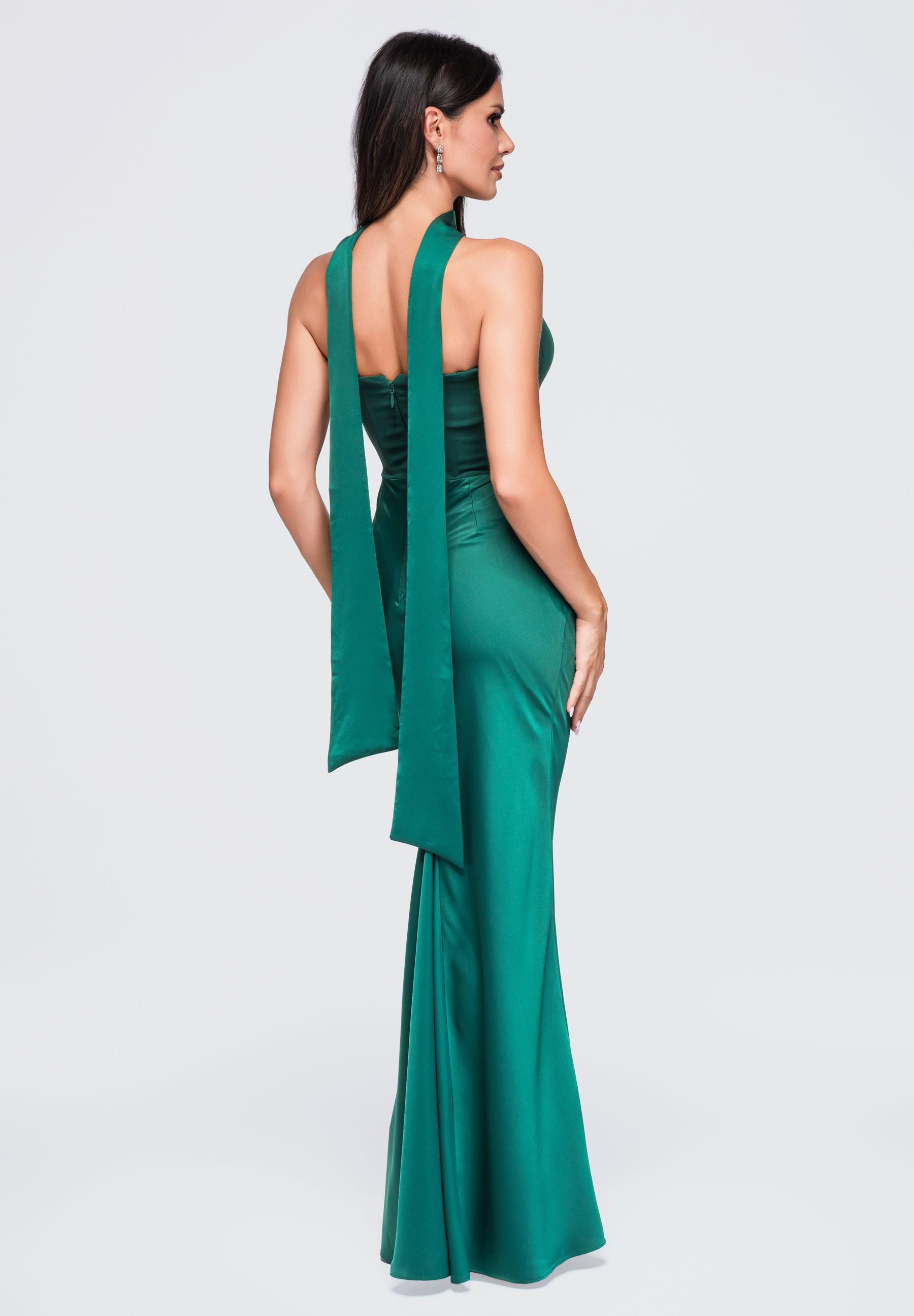 OMBRE Abendkleid Damen Abendkleid Figurbetont Elegant Grün M (kein Set, 1-tlg) in Unifarbe