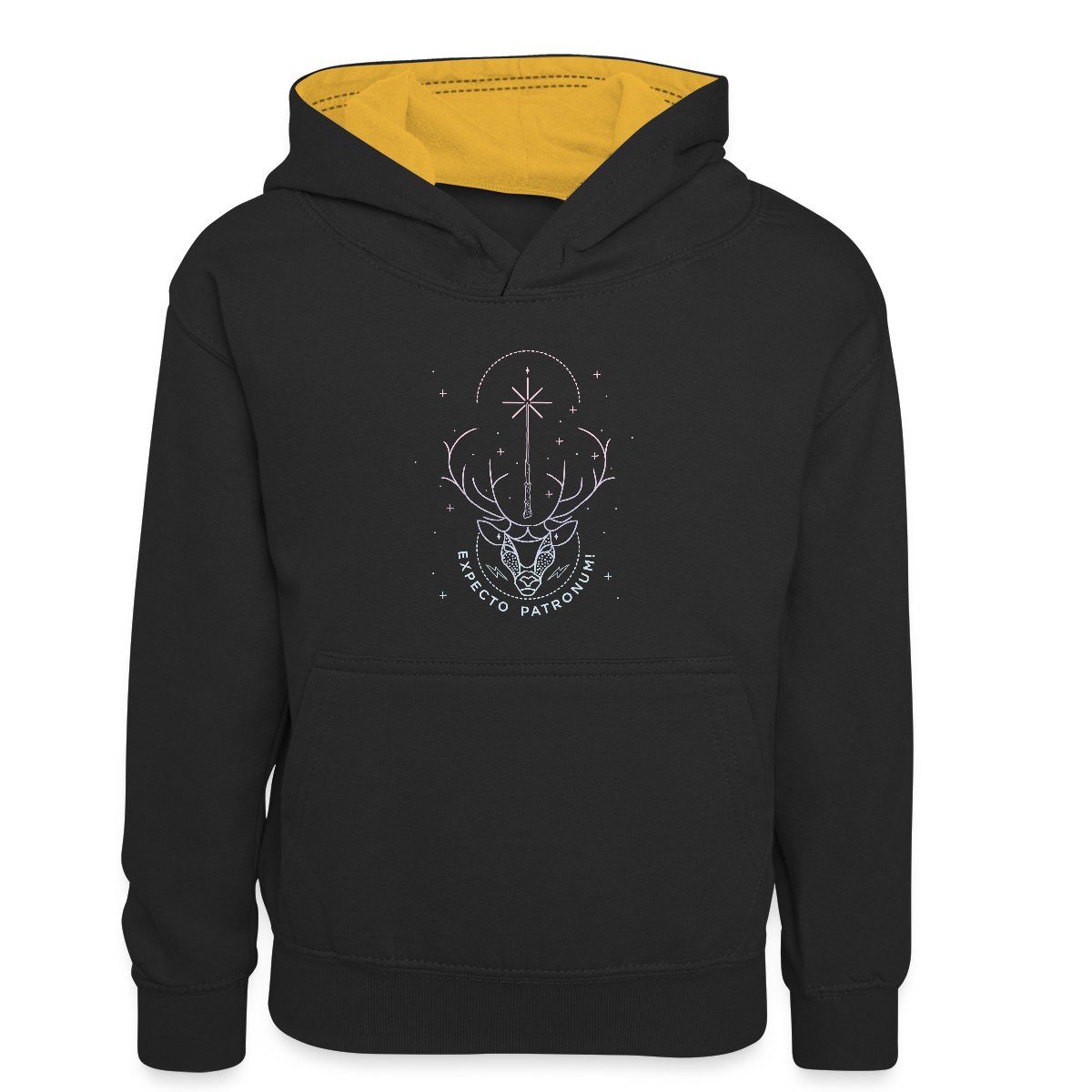 Hoodie Harry Potter Hirsch Expecto Patronum Kinder Kontrast-Hoodie