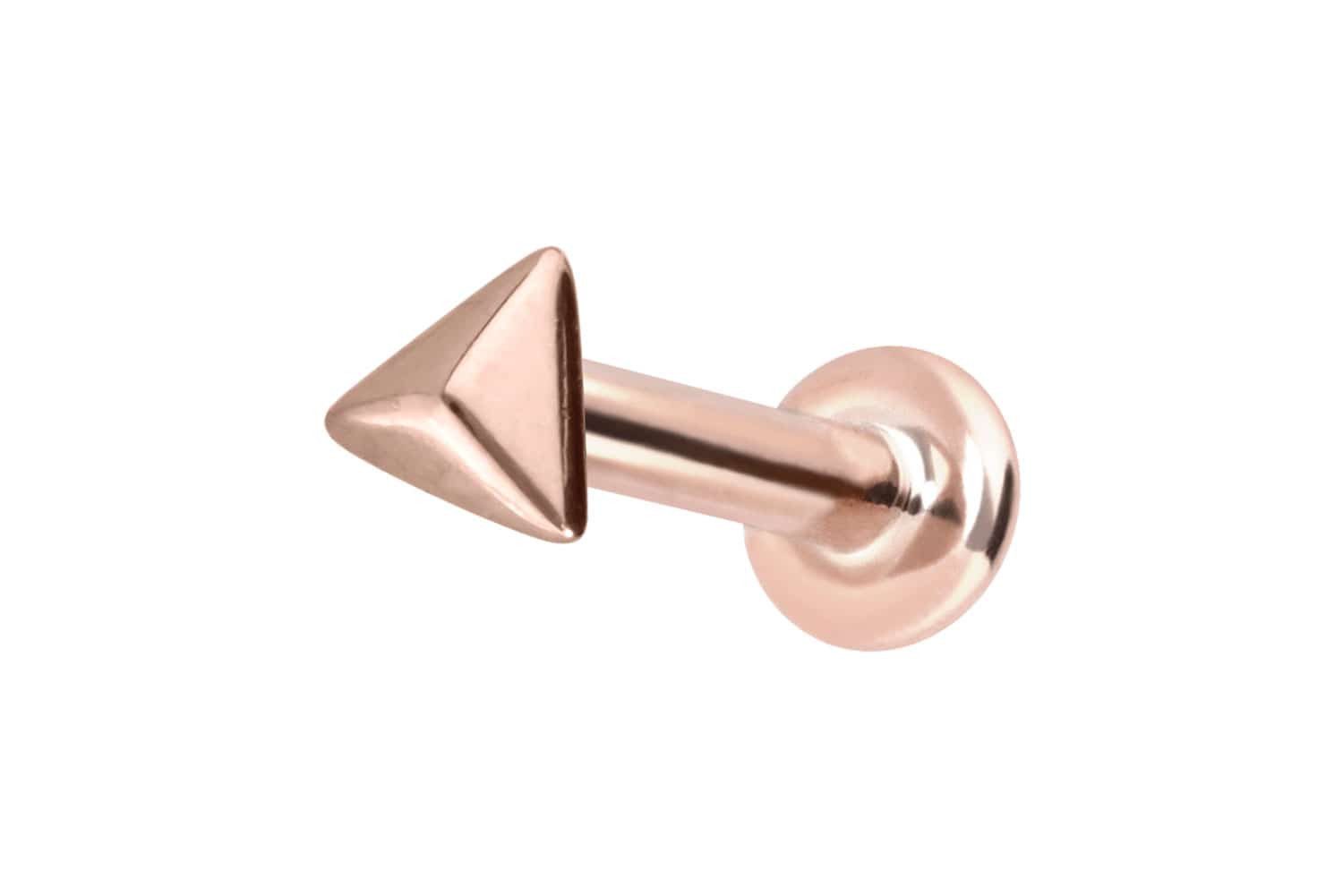 Piercing-Set 14 Karat Gold Labret mit Innengewinde PYRAMIDE