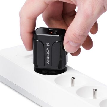 Wozinsky Wozinsky USB 3.0 Wandladegerät Handyladegerät Netzladegerät Schwarz Smartphone-Ladegerät (1-tlg)