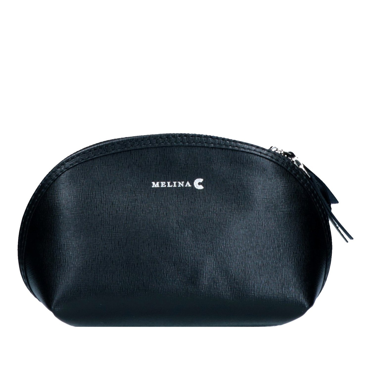 Melina C Kosmetiktasche, Melina C Echtleder Tasche Umhängetasche Schulter Verstellbare Träger Schwarz