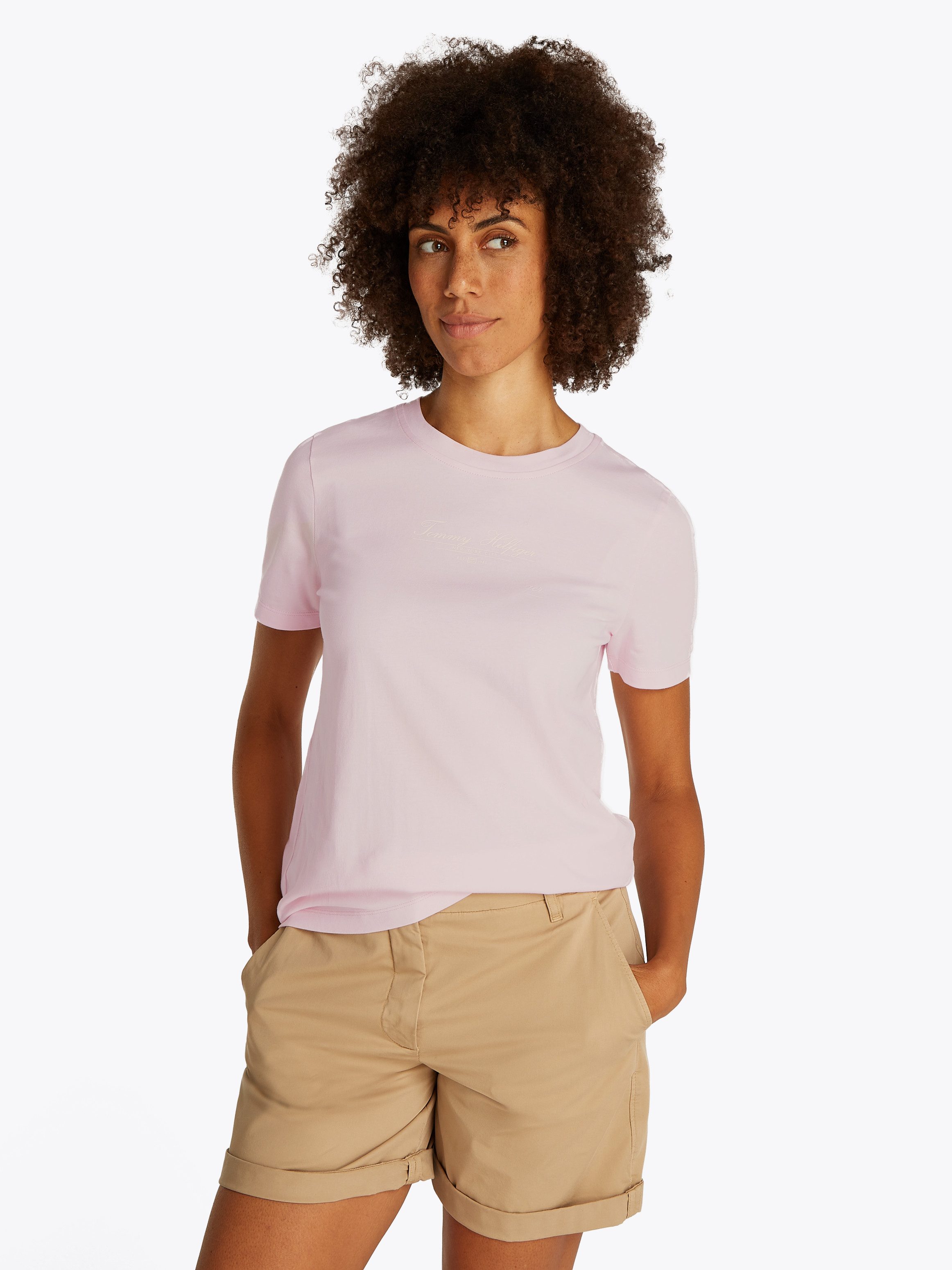 Tommy Hilfiger T-Shirt REG SCRIPT C-NK TEE SS mit Logo-Schriftzug günstig online kaufen