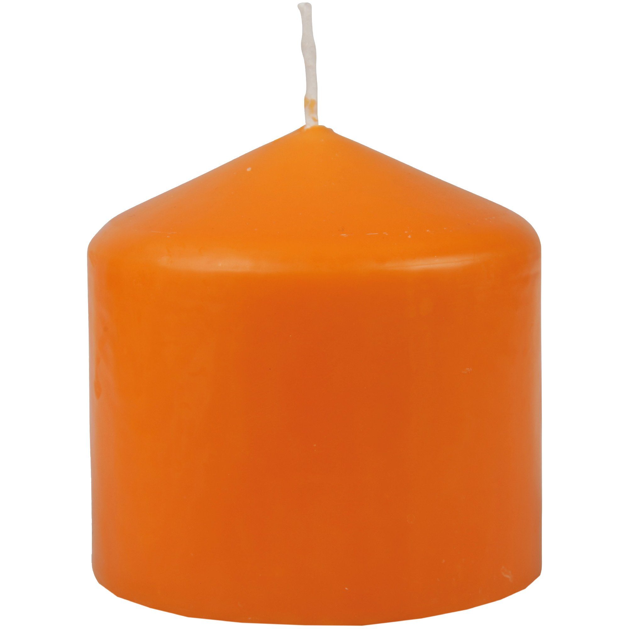 Ocker Ø8cm Stumpenkerze (3-tlg), HS Kerze Farben - 8cm vielen Blockkerze x Candle Wachskerzen in