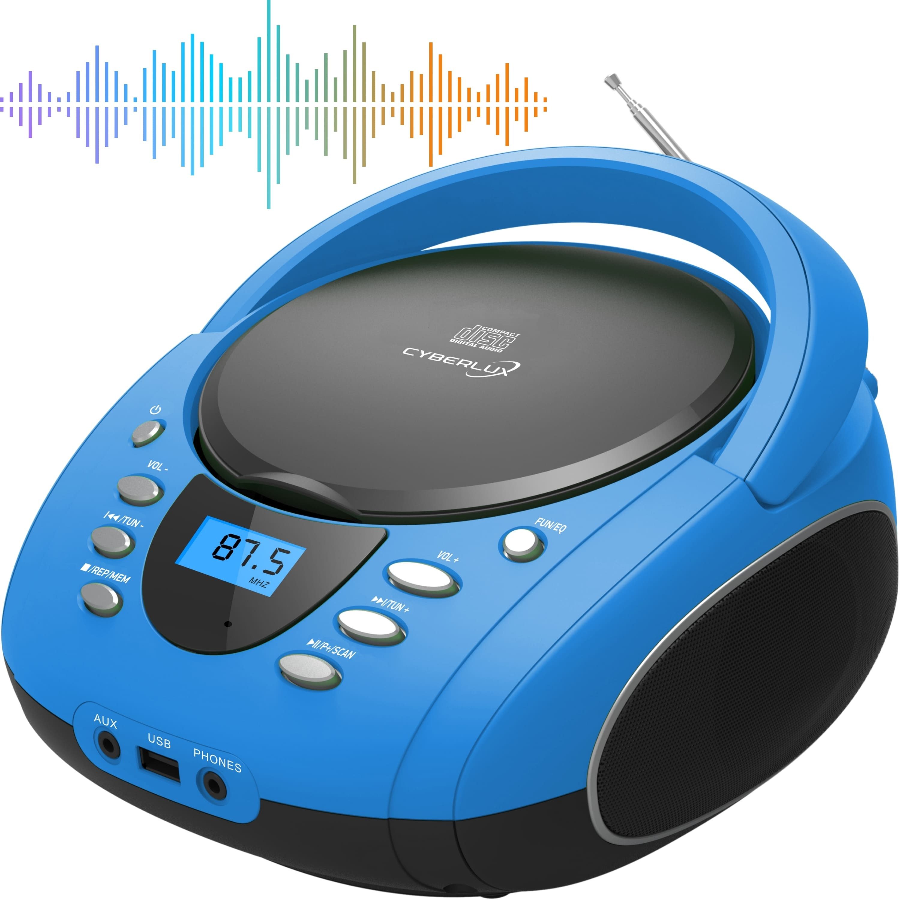 Cyberlux CL-710 tragbarer CD плееры (CD, Kinder CD Player tragbar, Boombox, Musikbox, FM Radio mit MP3 USB)
