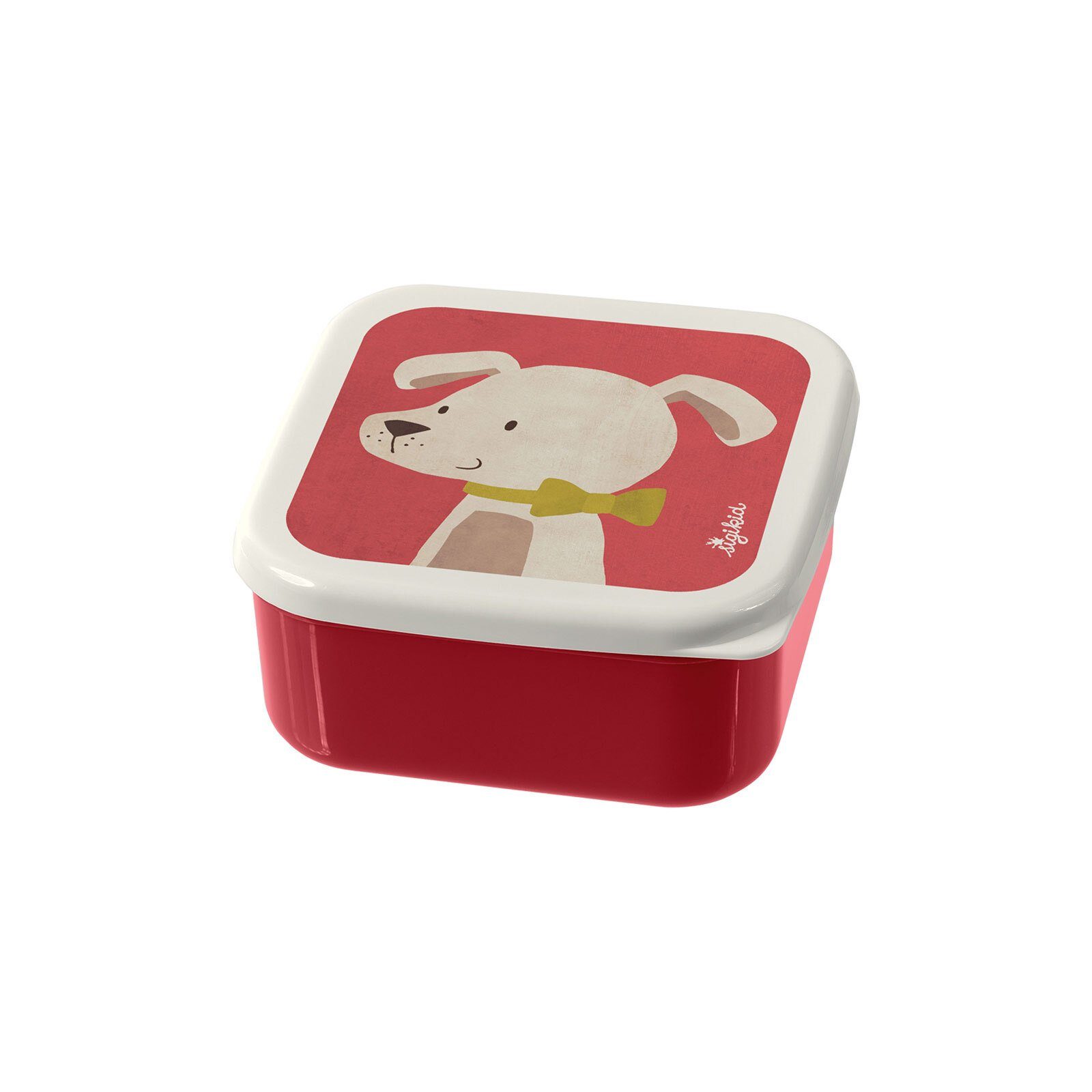 Sigikid Lunchbox Snackboxen 3er Motiv-Deckel Hand Spülmaschinengeeignet, Polypropylen, rot (3-tlg), spülen Spülmaschinengeeignet, Set, der Hund, mit