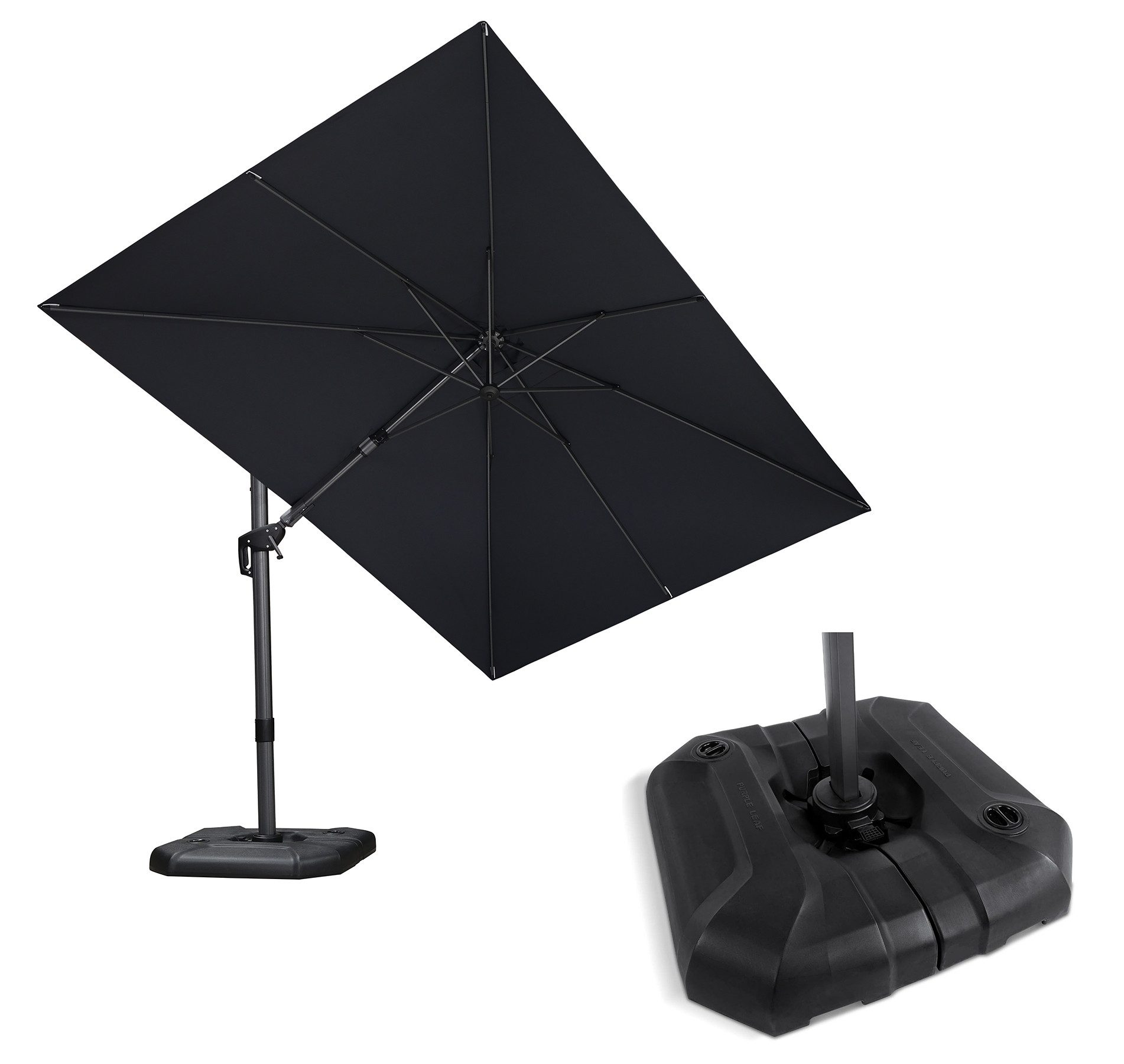 PURPLE LEAF Ampelschirm Quadratischer, Neigbarer Sonnenschirm günstig online kaufen