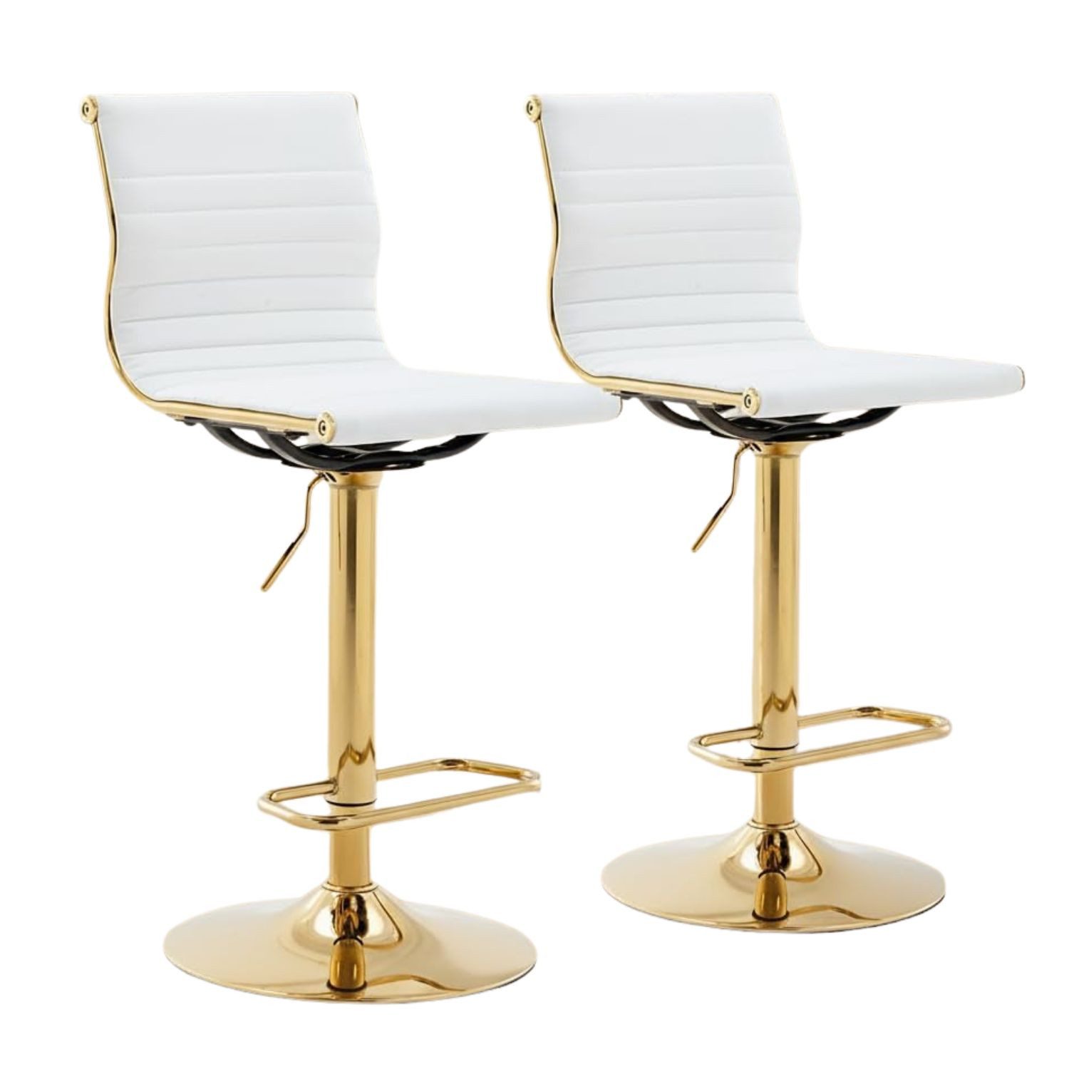 WAHSON OFFICE CHAIRS Barhocker 2er Set Höhenverstellbarer 360° Dreh-Barhocker aus PU Leder