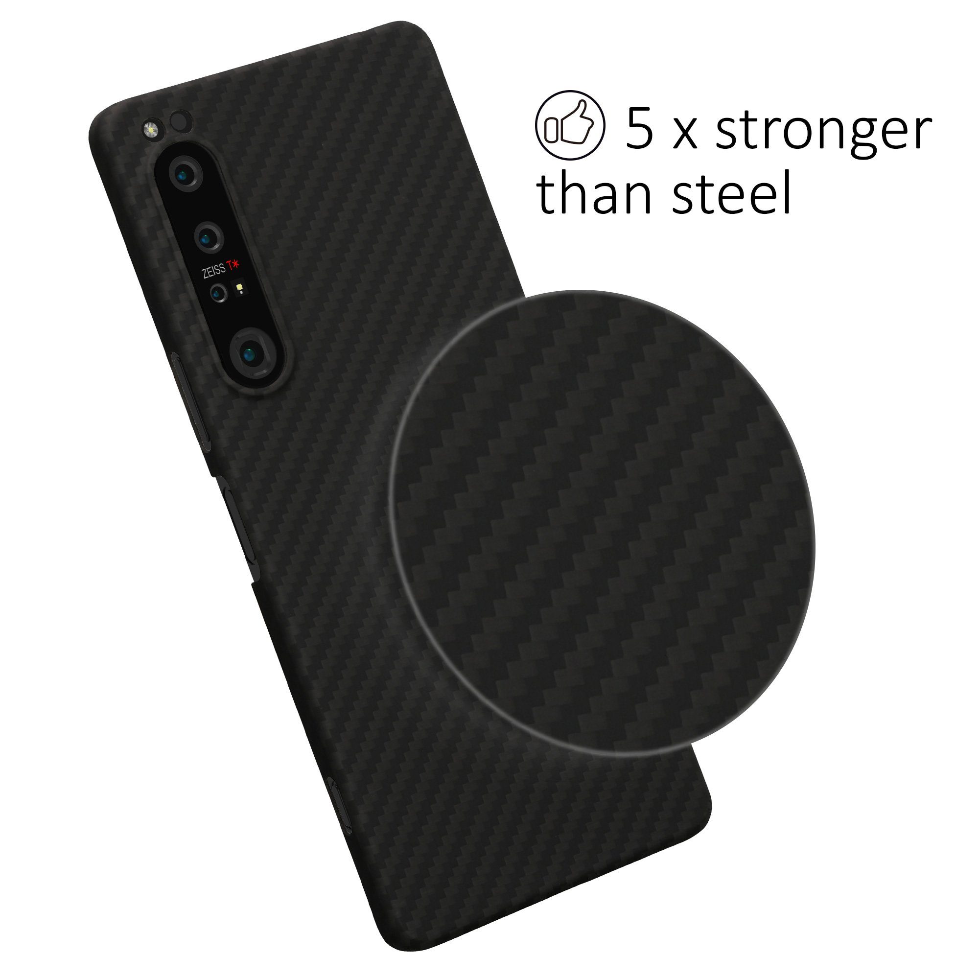 kalibri Handyhülle Hülle für Sony Xperia 1 IV, Aramid Handy Schutzhülle - Smartphone Cover Case