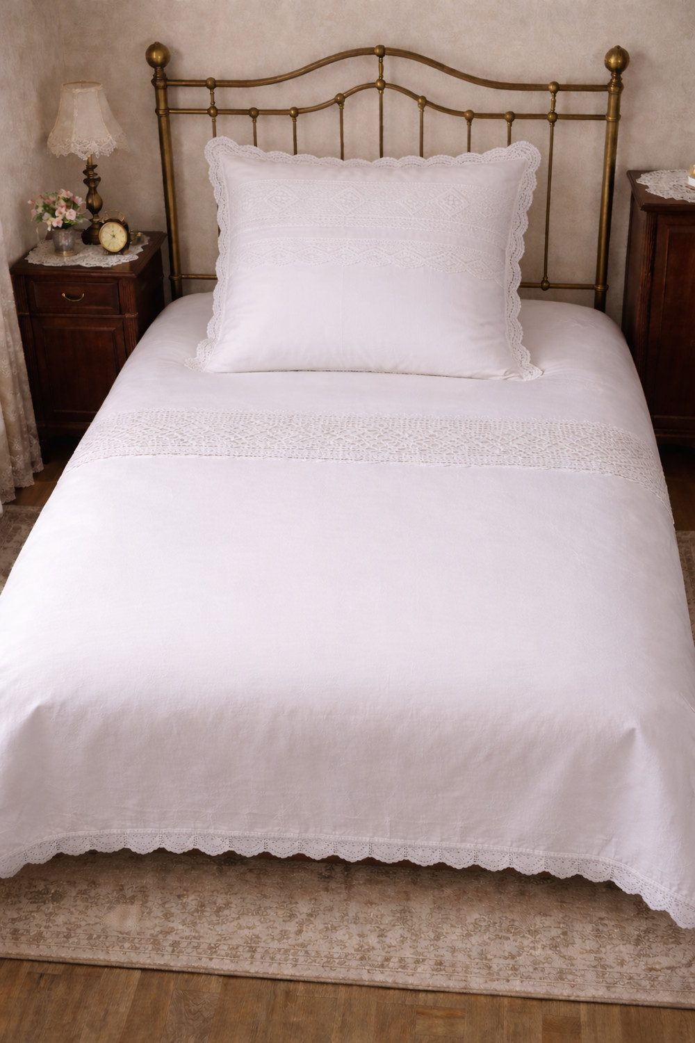 HOSSNER - HOMECOLLECTION Bettwäsche 135x200 cm, Baumwolle, 2 teilig, Kissenbezug Nostalgie Bezug Trento Vintage romantisch