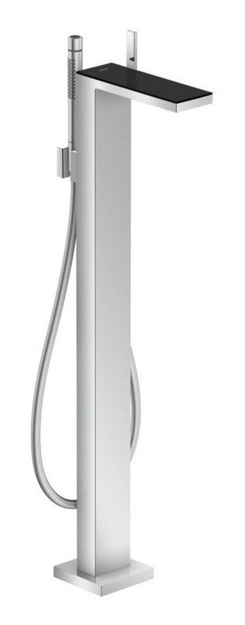 hansgrohe Wannenarmatur Axor MyEdition Einhebel bodenstehend mit Hebelgriff - Chrom / Schwarzglas