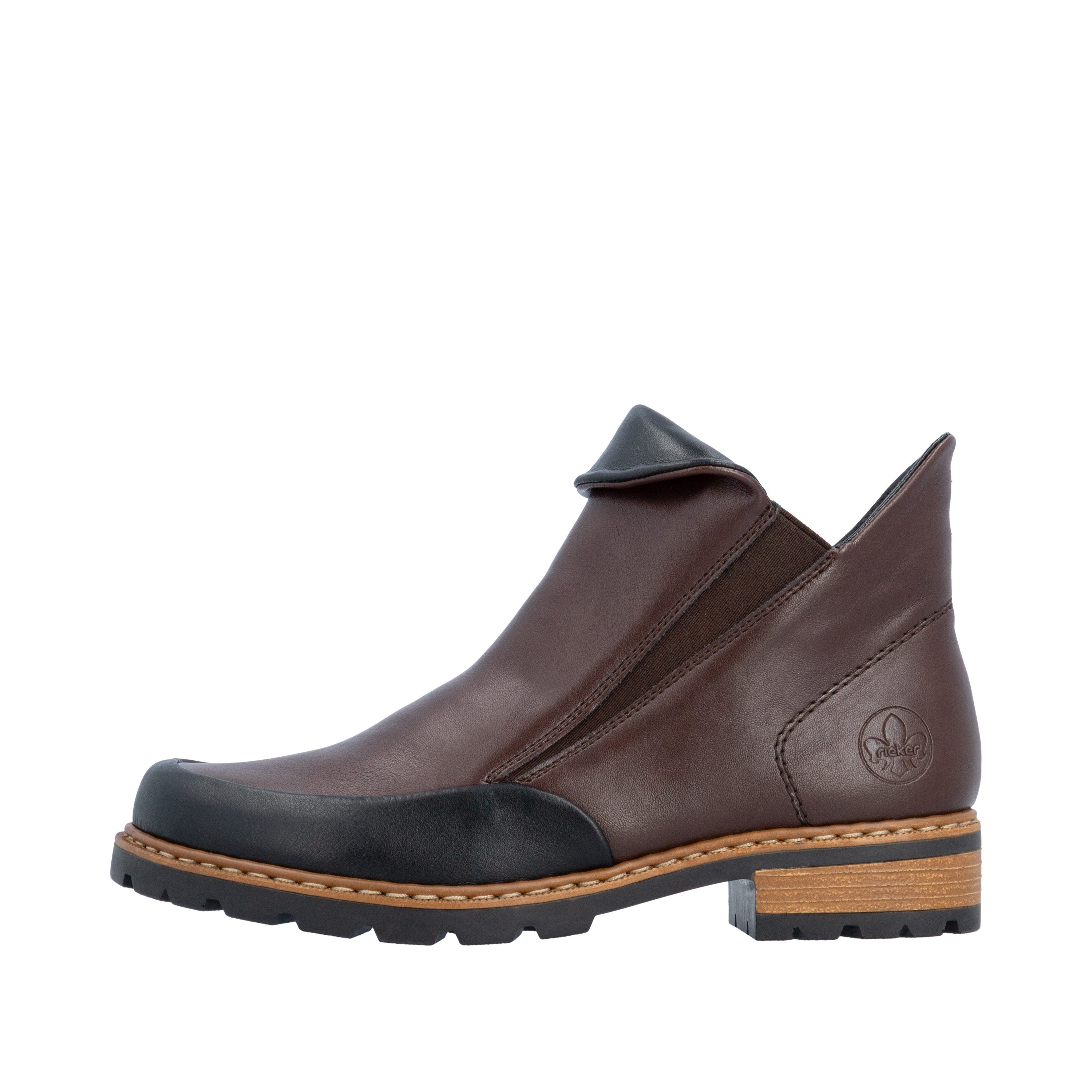 Rieker Chelseaboots Ankleboots, Stiefelette, Blockabsatz, mit Kragen und Reißverschluss