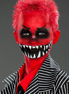 Maskworld Theaterschminke Aqua Make-up Set schwarz-weiß-rot, Karneval und Halloween Wasserschminkset mit perfekt abgestimmten Kompo