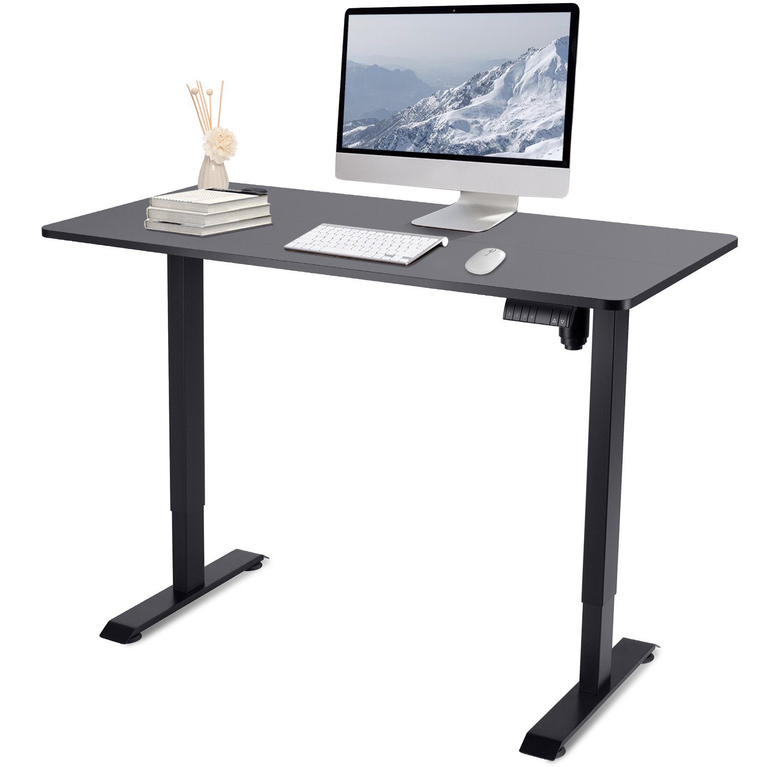 Schwarz Höhenverstellbarer Schreibtisch 120x60 Schreibtisch HOMALL Elektrisch