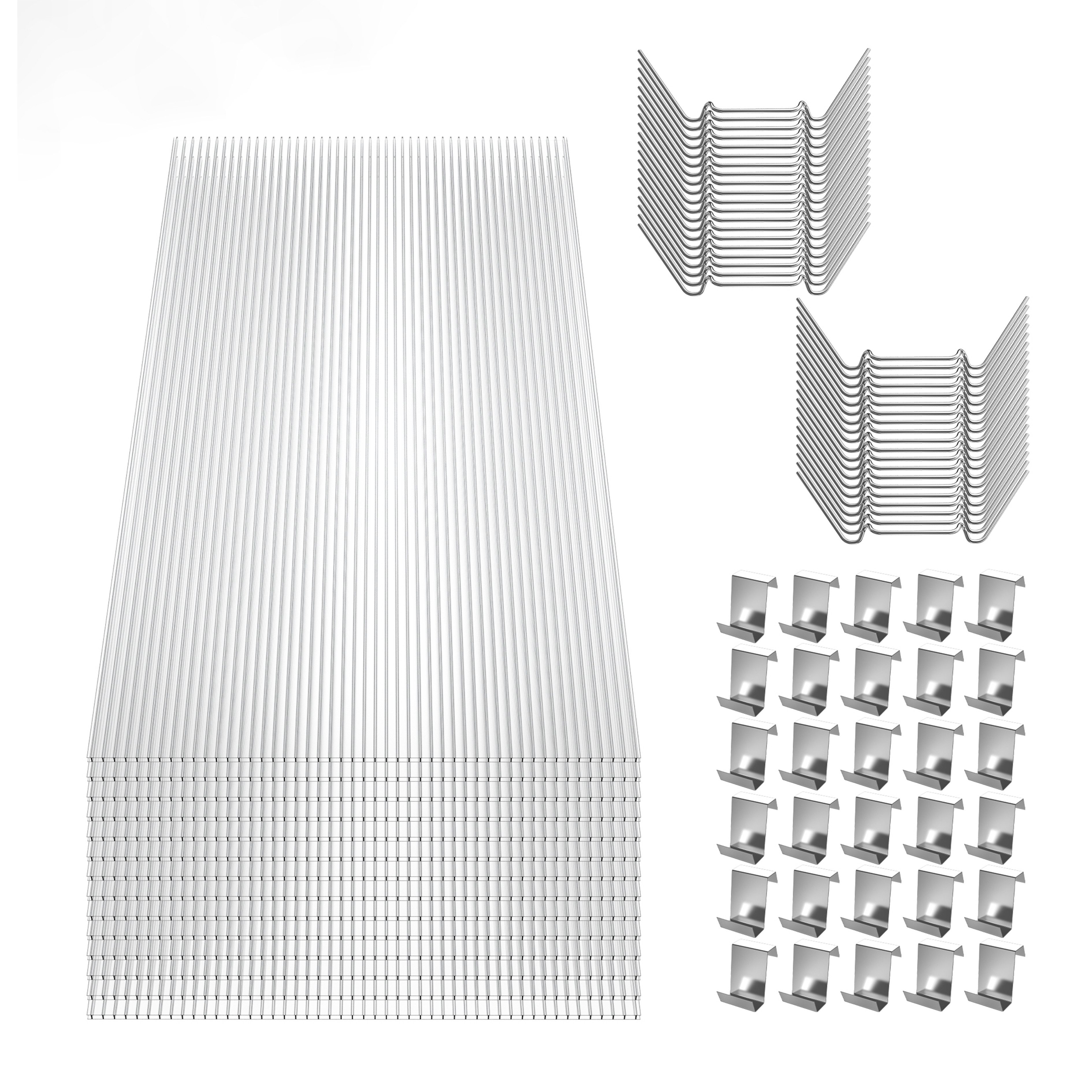 FIVMEN Hohlkammerplatte 14x Polycarbonat Doppelstegplatten 4 mm Transparent 10,25 m², (14-St)