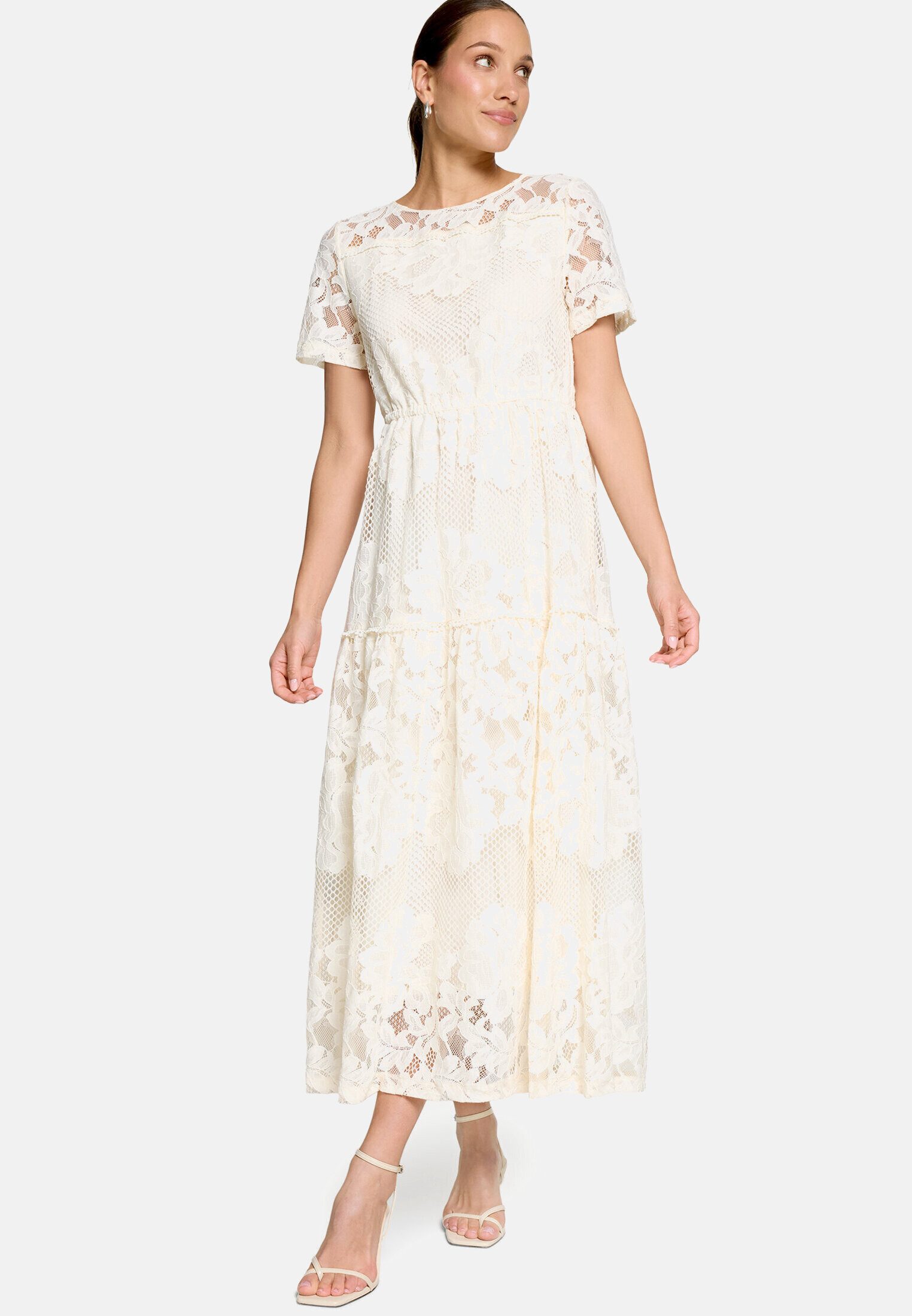 Zero Maxikleid Damen kurzarm Spitze