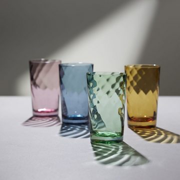 LYNGBY-GLAS Longdrinkglas Vienna Blau, Glas, 4er Set