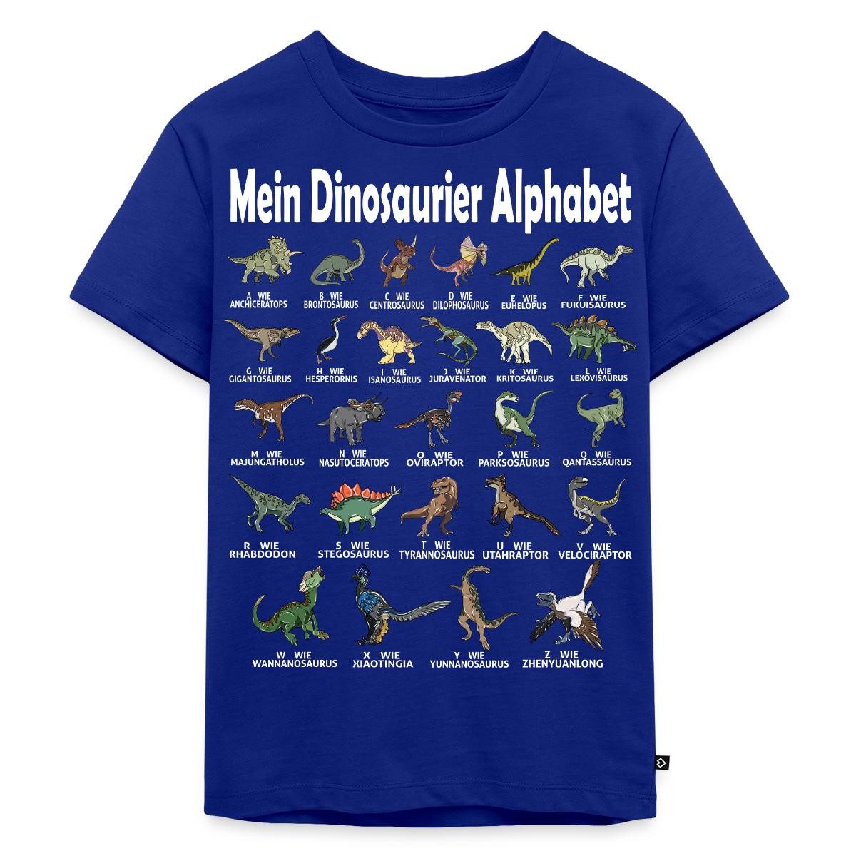 Spreadshirt T-Shirt Dinosaurier Alphabet Schulanfang Kinder Premium T-Shirt (1-tlg)