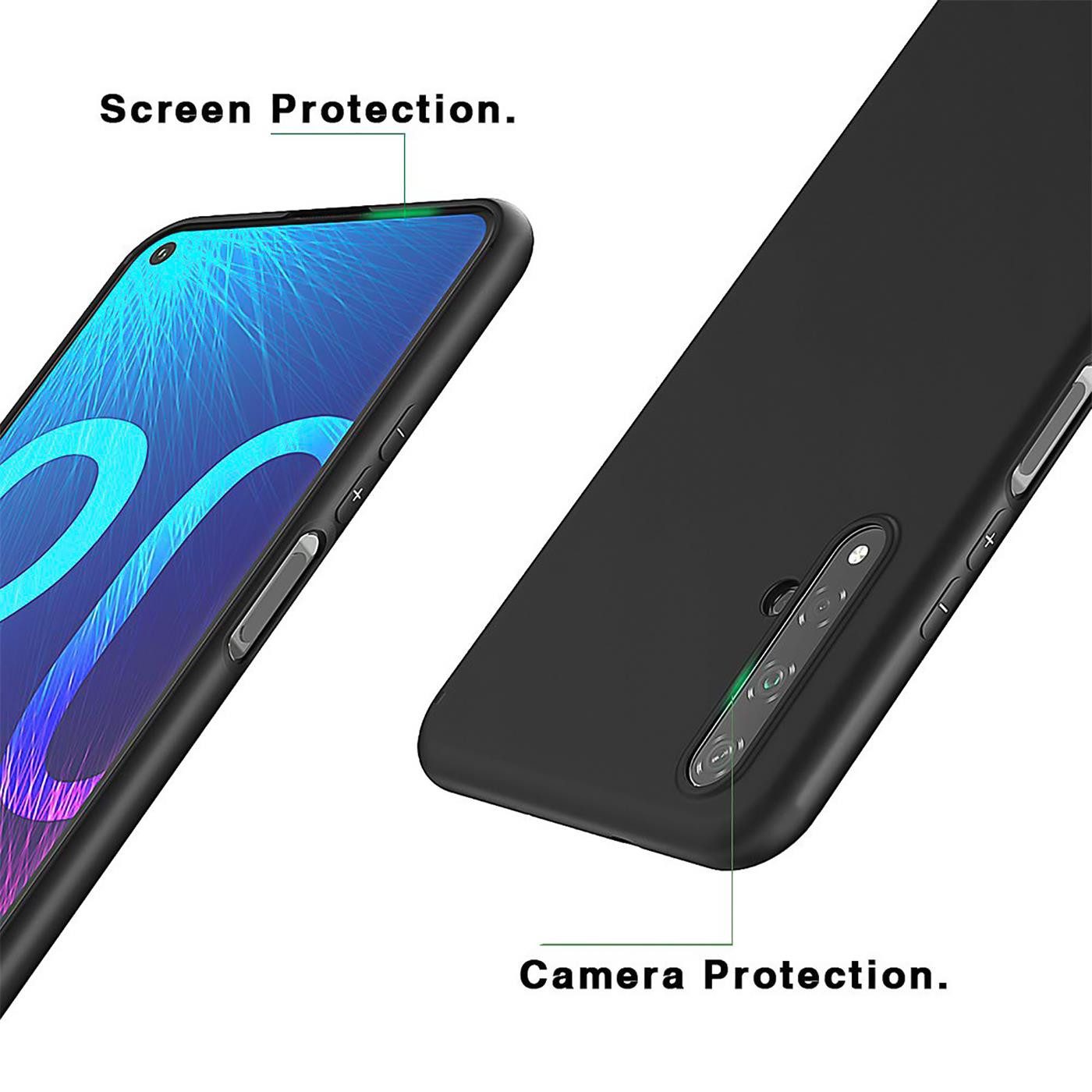 CoolGadget Handyhülle Black Series Handy Hülle für Huawei Nova 5T 6,26 Zoll, Edle Silikon Schlicht Robust Schutzhülle für Huawei Nova 5T Hülle