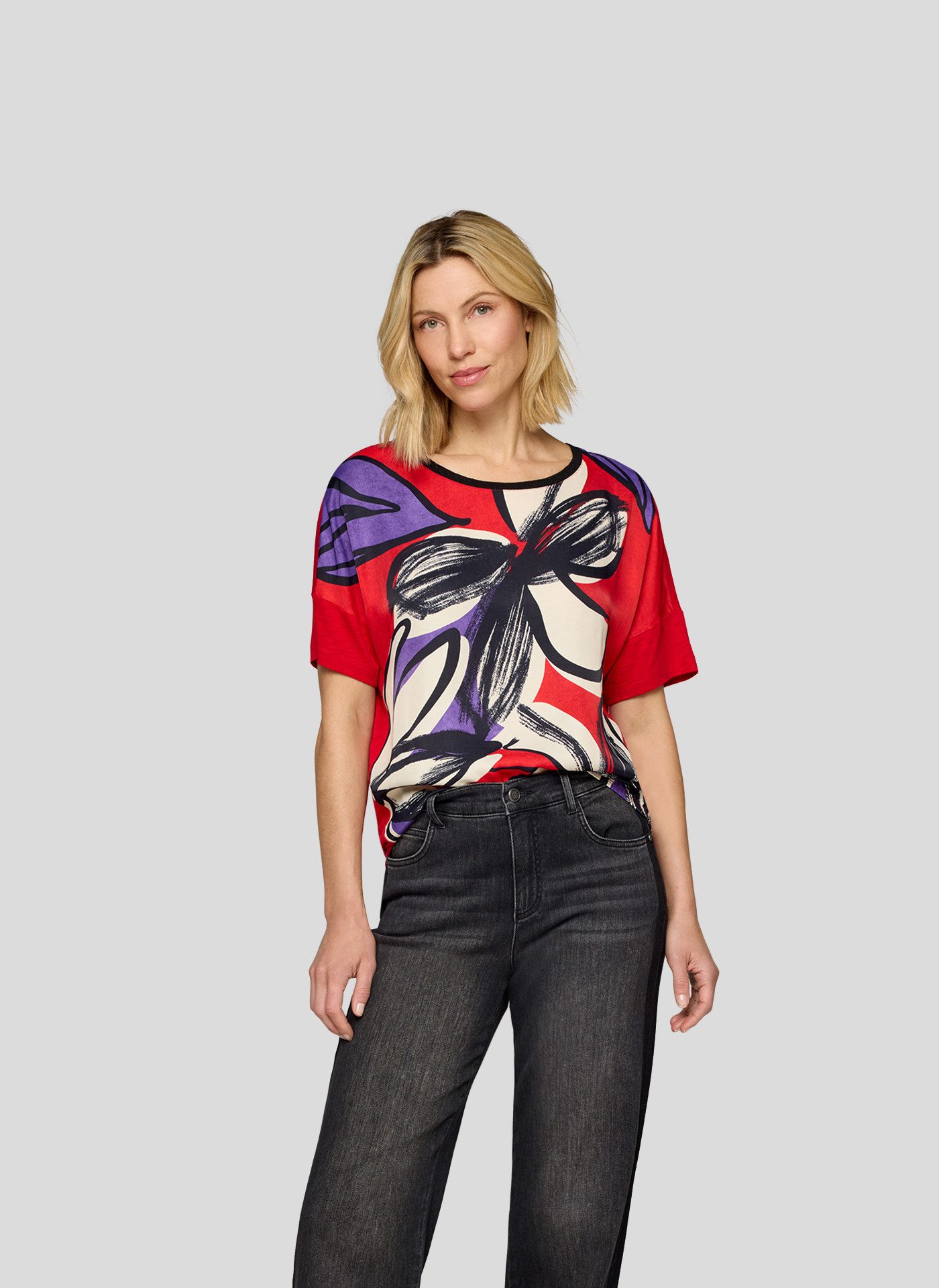Rabe T-Shirt mit Flower Print günstig online kaufen
