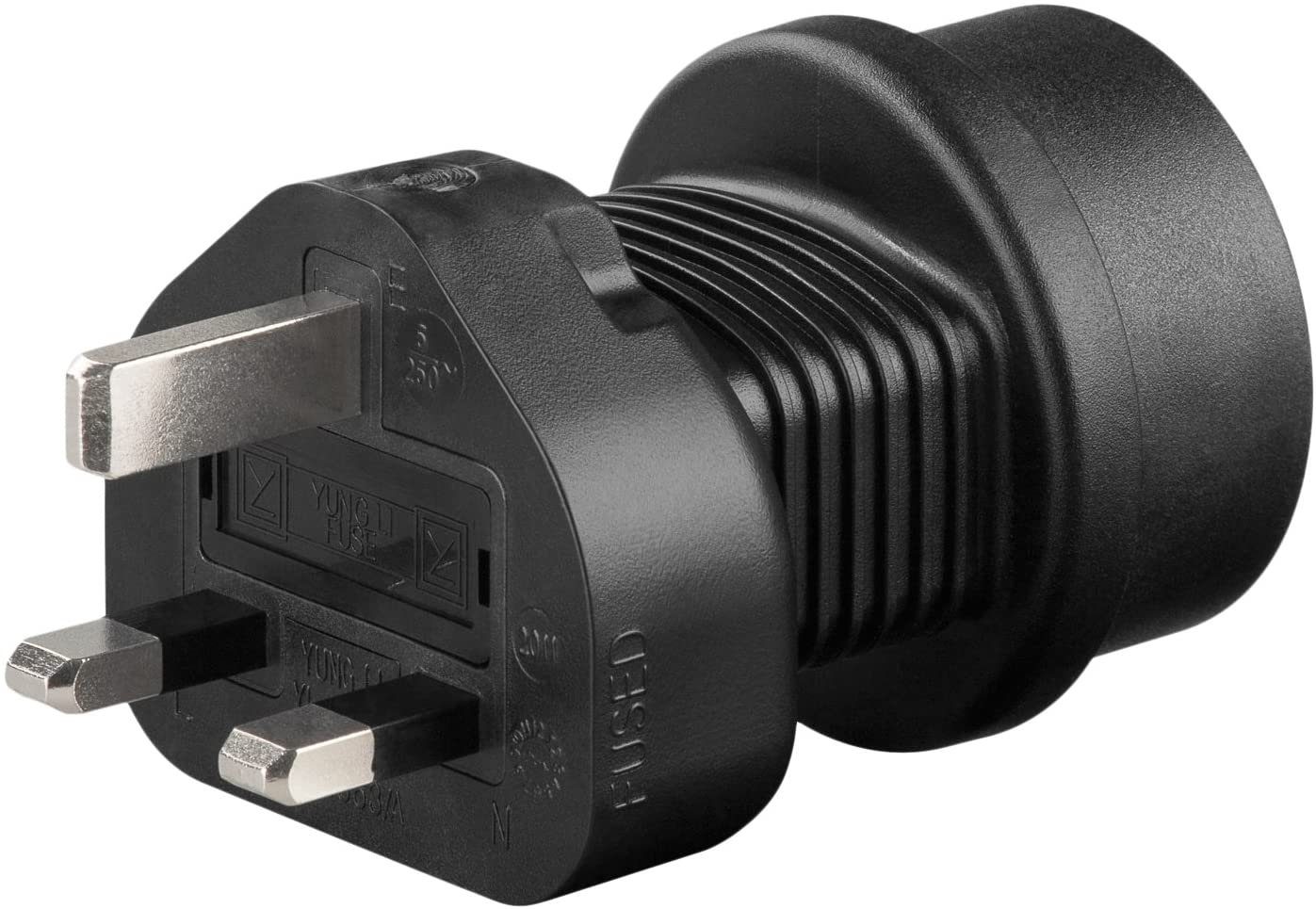 Goobay Halterung goobay Netzadapter Schutzkontaktbuchse (Typ F, CEE 7/3) > UK 3-Pin-Ste