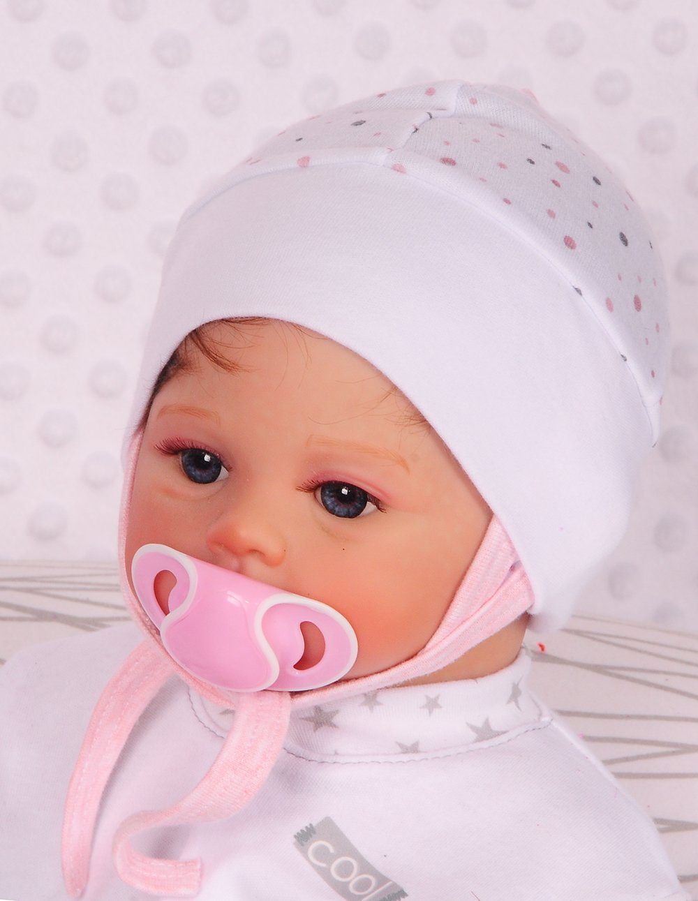 La Bortini Erstlingsmütze Mütze für Neugeborene Babymütze Baby Haube 32 34 36 38 aus reiner Baumwolle