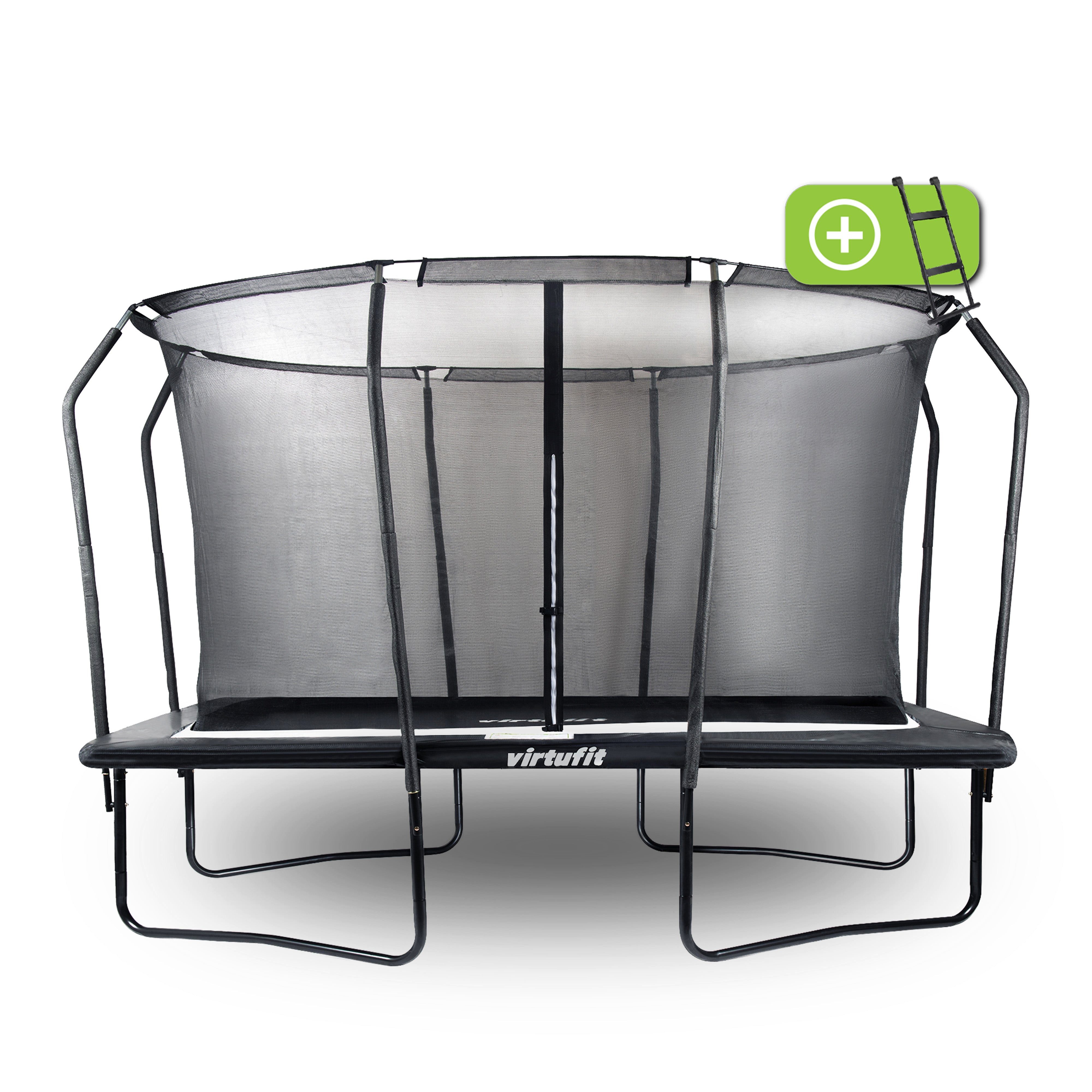 VirtuFit Gartentrampolin VirtuFit Premium Rechteck-Trampolin mit Sicherheitsnetz - 244 x 366 cm