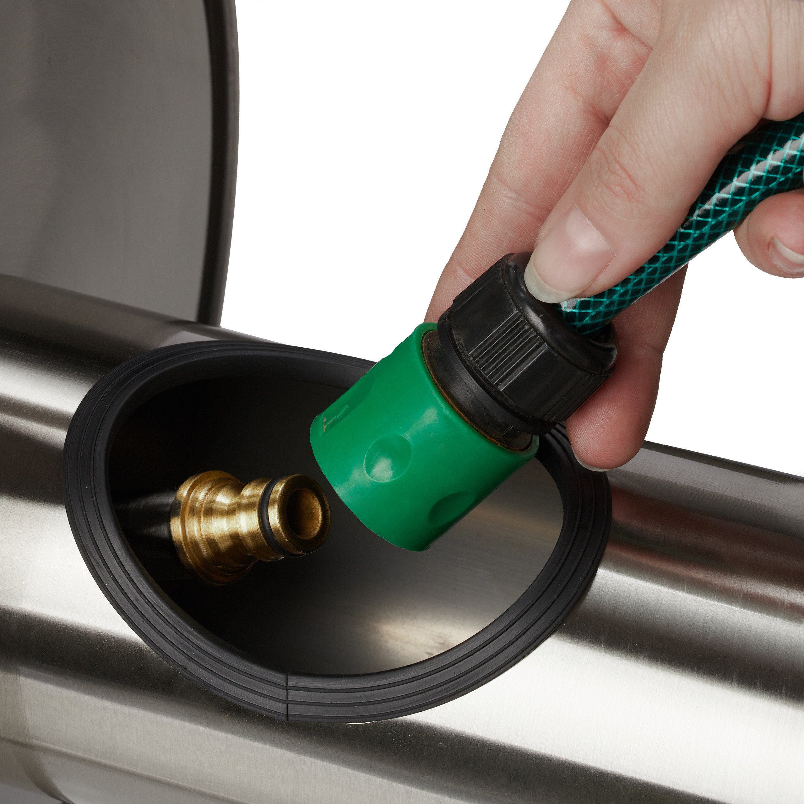 relaxdays Schlauchtrommel Edelstahl