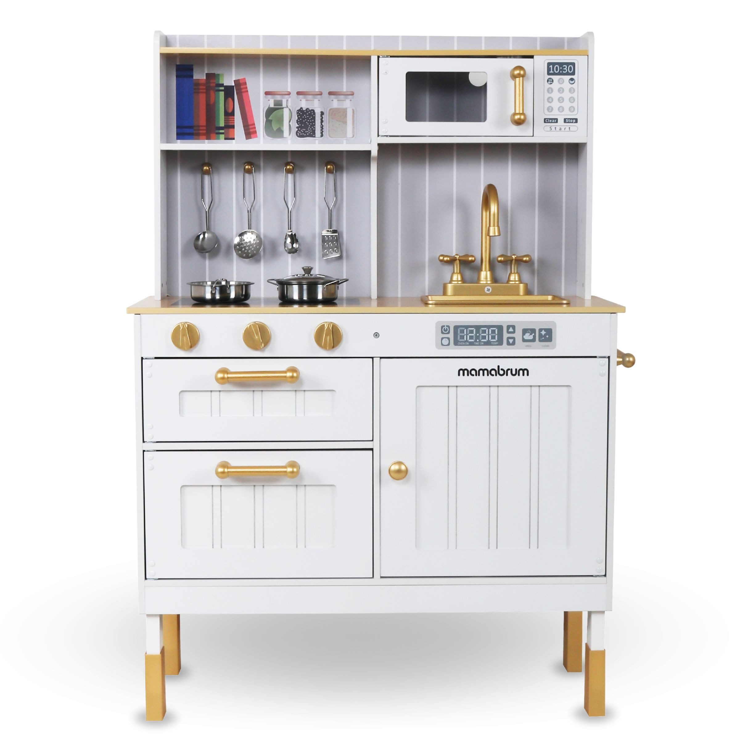 Mamabrum Spielküche Kinderküche aus Holz – Weiße Spielküche mit Zubehör und günstig online kaufen