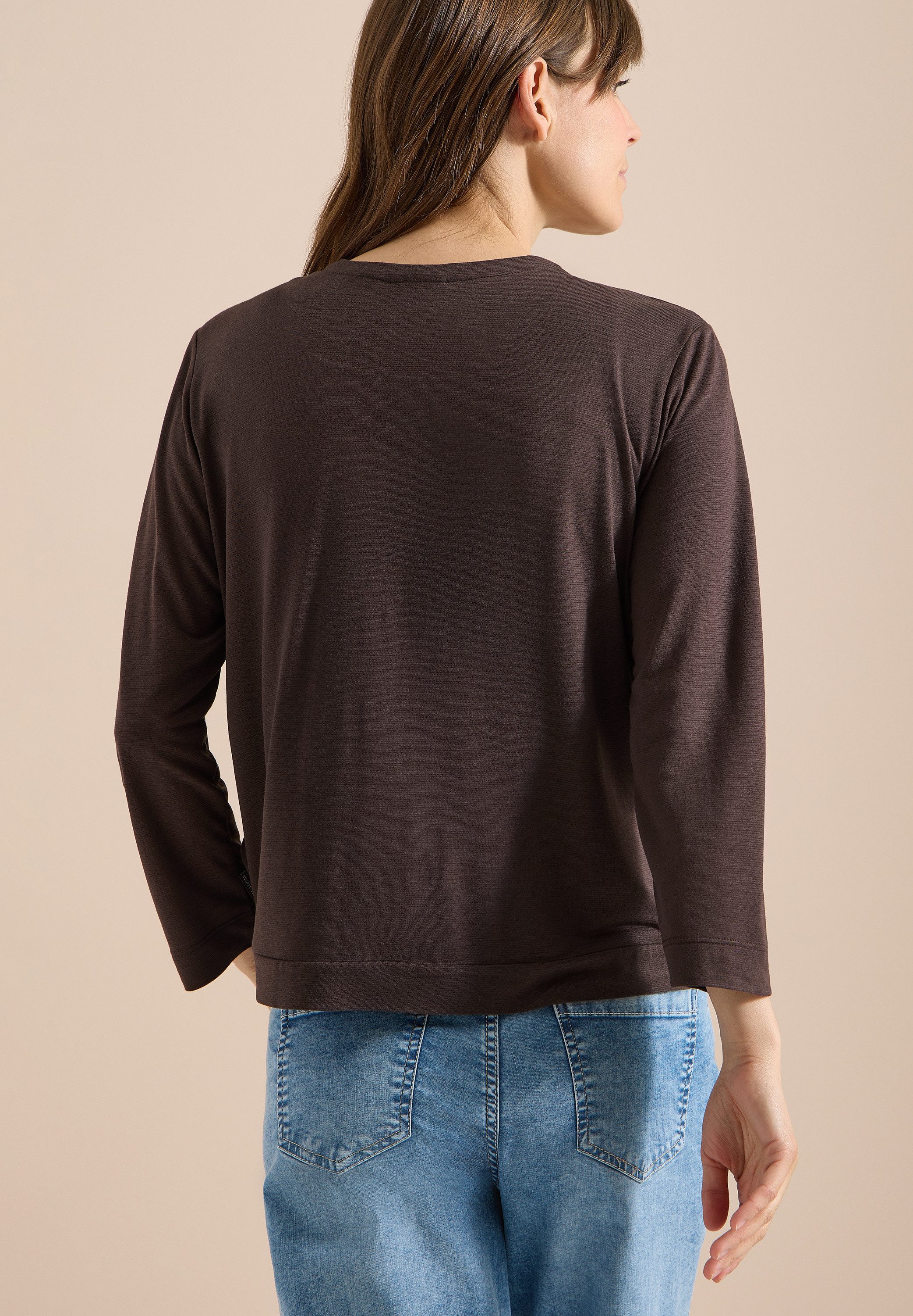 CECIL 3/4-Arm-Shirt Offene Jacke in Unifarbe mit 3/4-Arm
