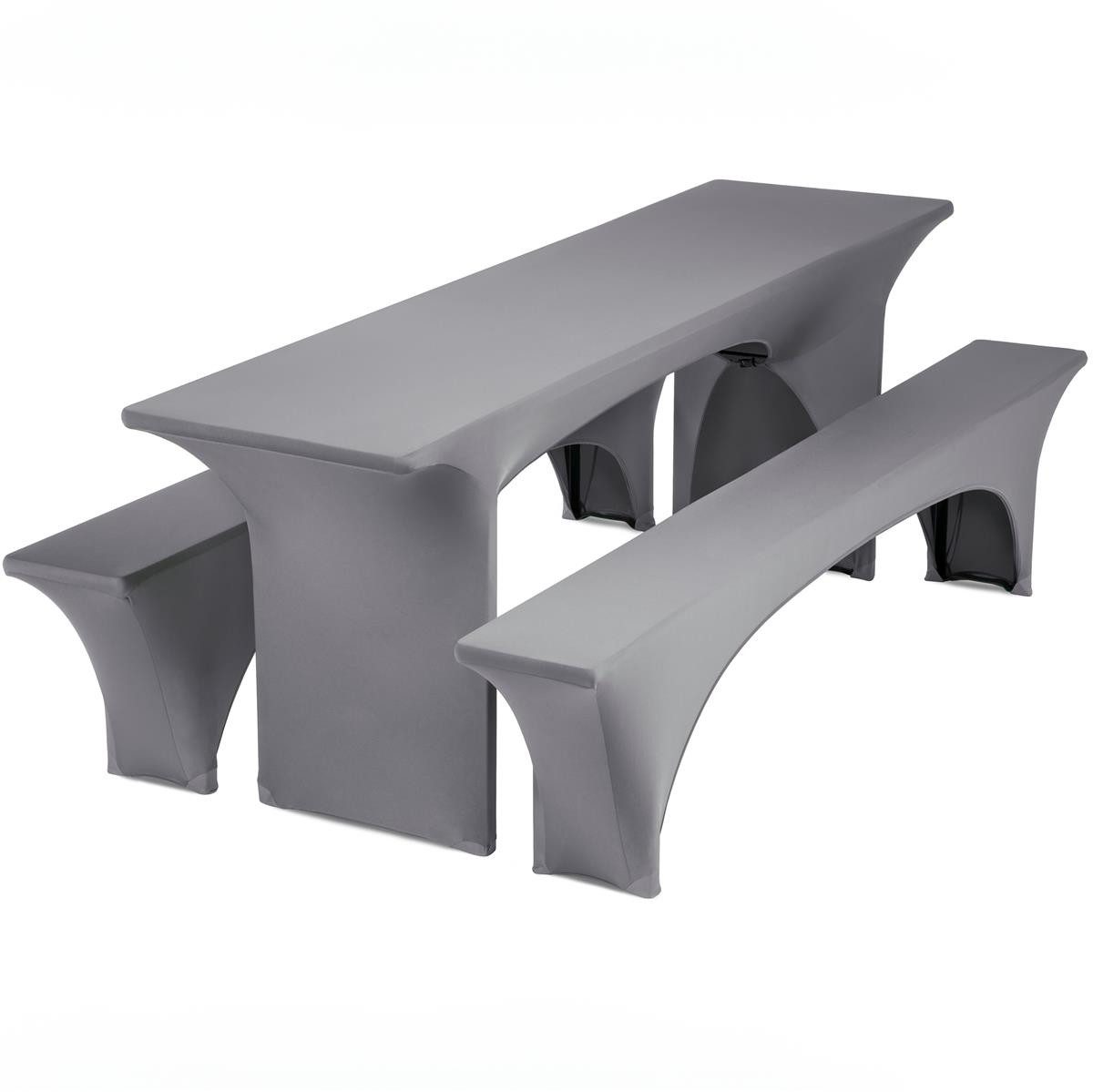 Gräfenstayn Hussen-Set Biertischhussen Bierzeltgarnitur 50cm 70cm, Biertischhussen 3 tlg Bierzeltgarnitur 50cm oder 70cm breite