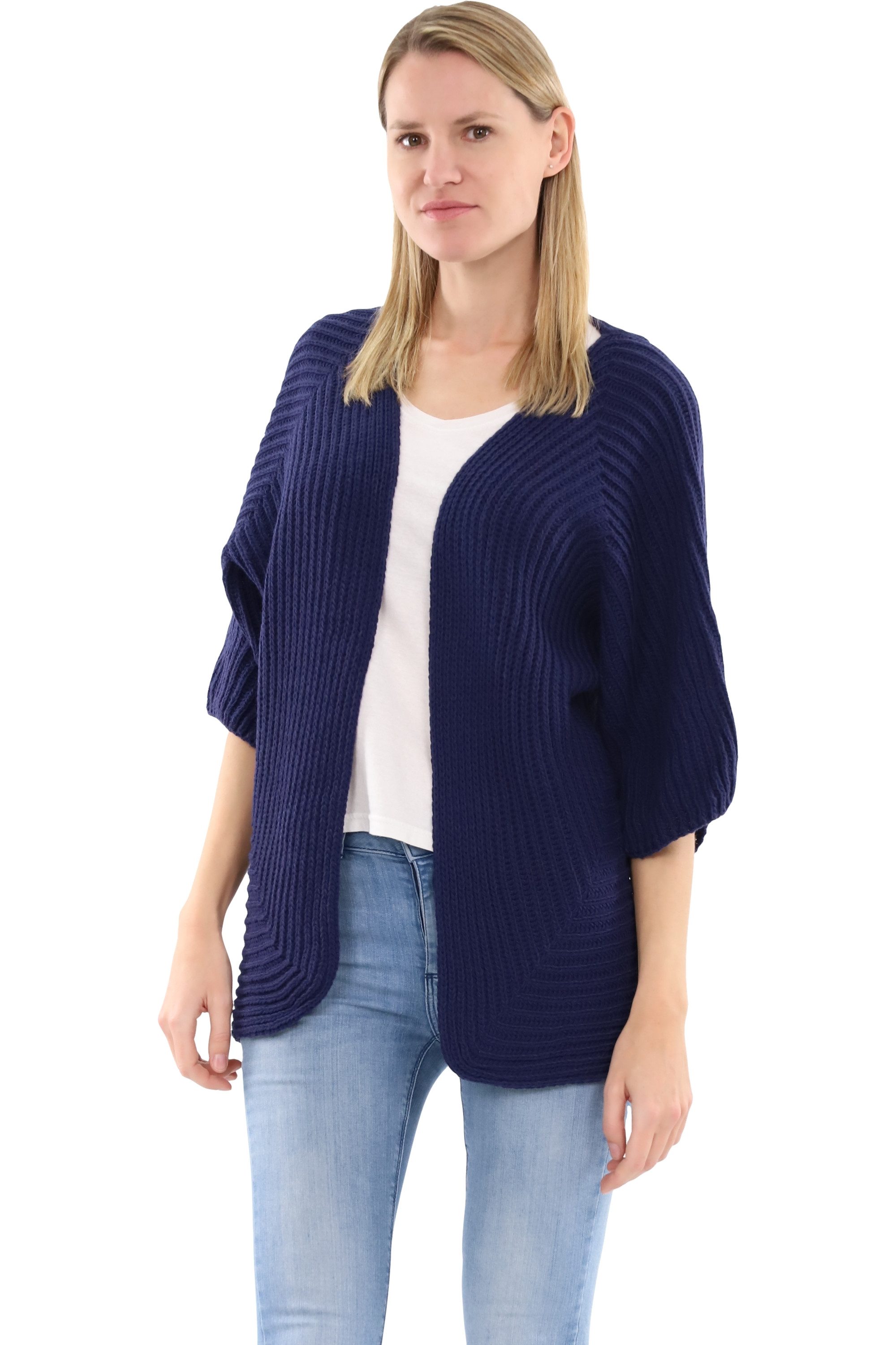 malito more than fashion Cardigan malito Damen Strickjacke, schicker Cardigan, moderne Wolljacke, offene Strick Jacke Einheitsgröße