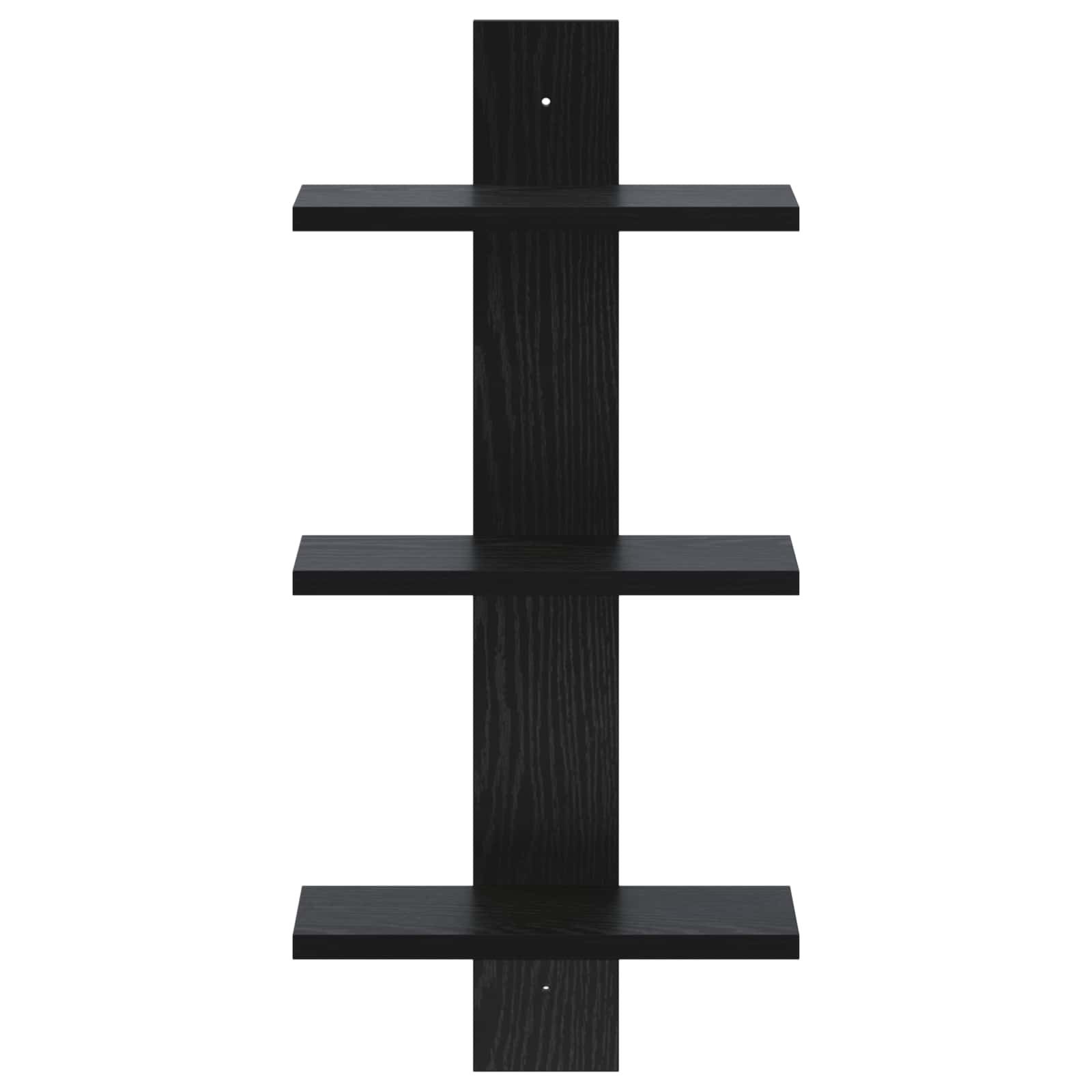 vidaXL Regal Wandregal Schwarz Eichen-Optik 30 x 13,5 x 64,5 cm, 1-tlg. – Bild 3 von 5