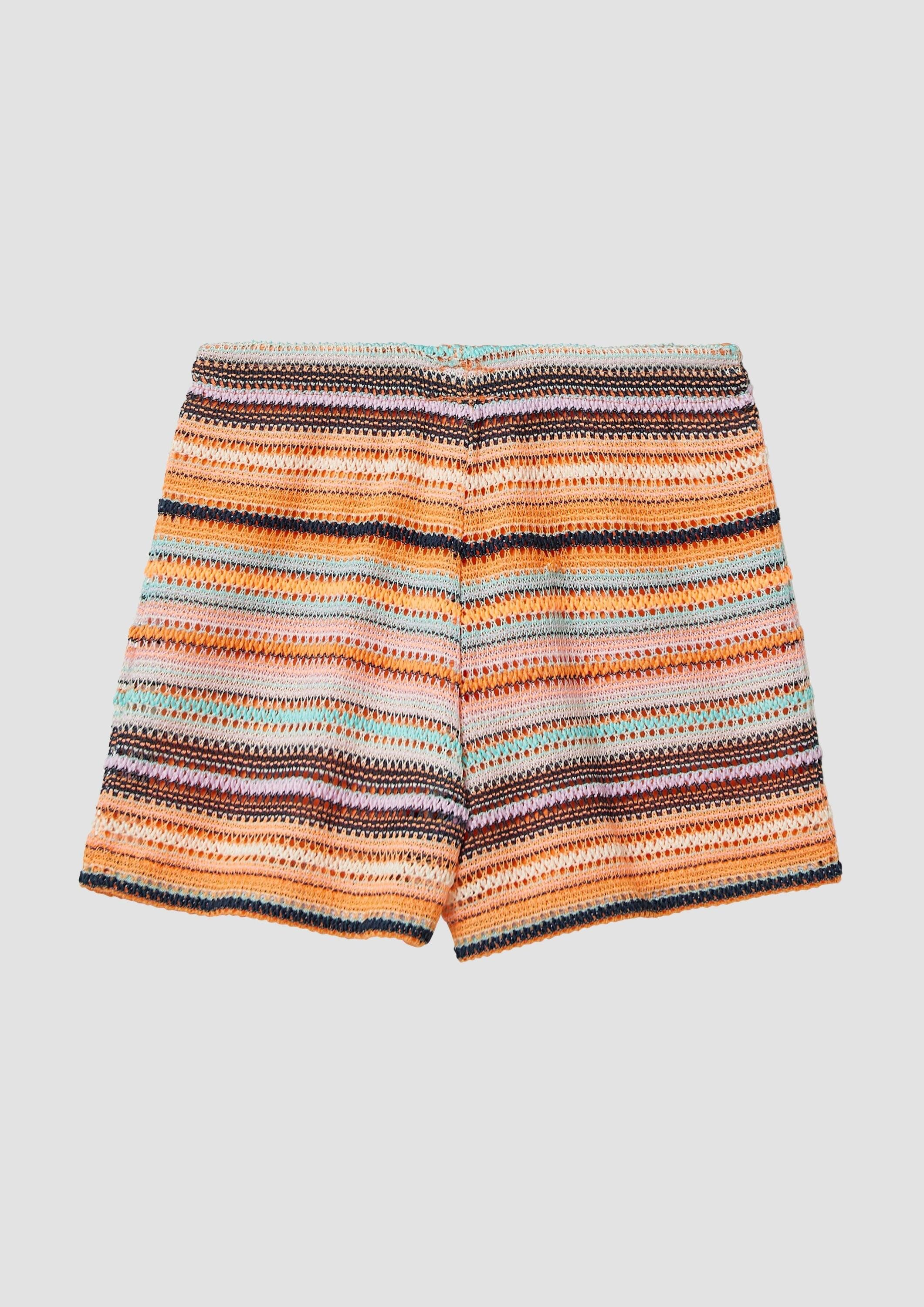 s.Oliver Shorts Leggins Wide-Leg-Shorts mit gestrickten Streifen und Jerseyfutter