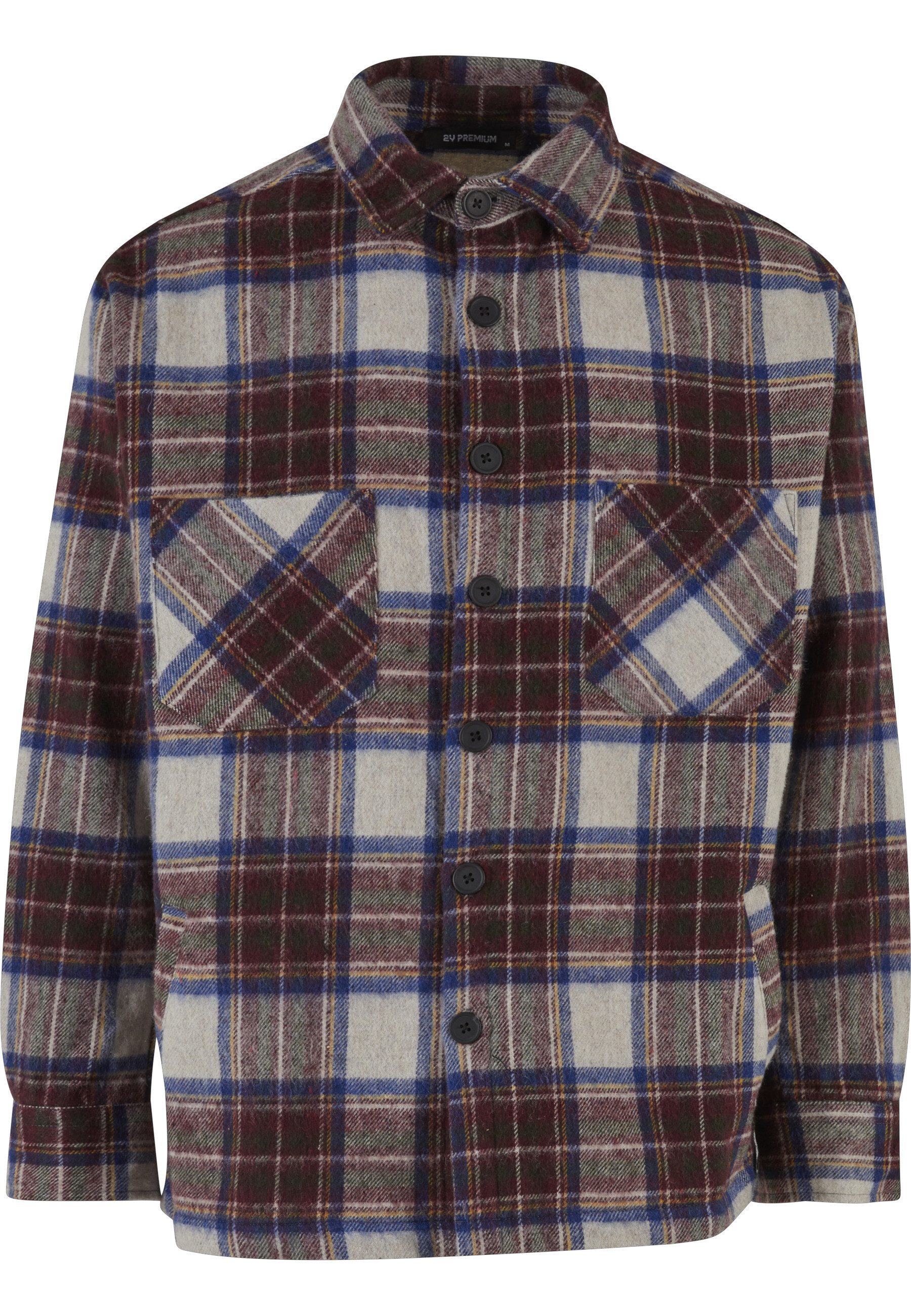Langarm-Poloshirt 2Y Premium Herren 2Y Flannel Button Shirt